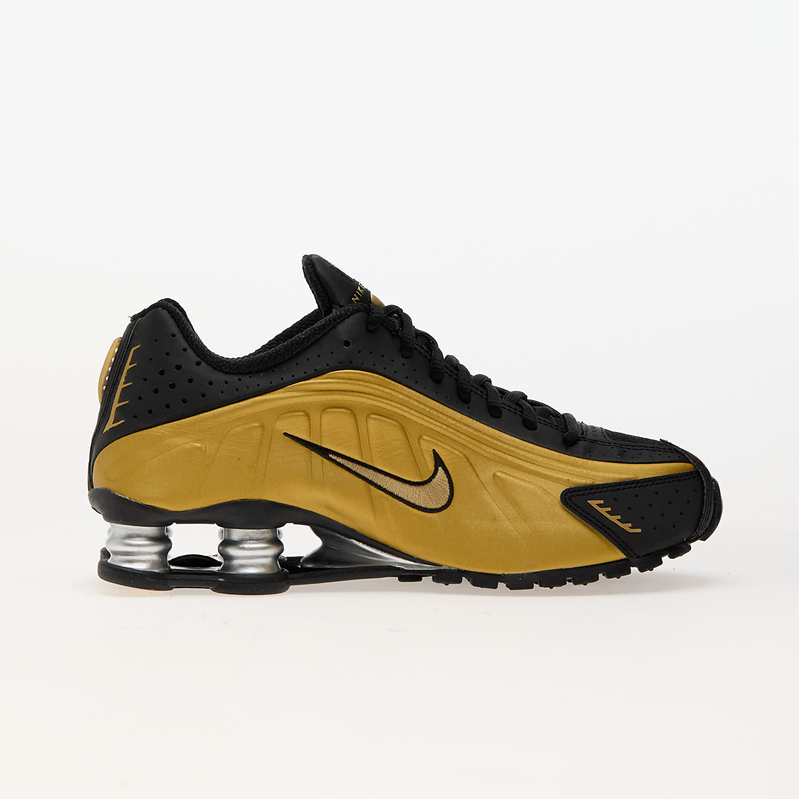 Damesschoenen Nike W Shox R4 Black/ Metallic Gold-Metallic Silver