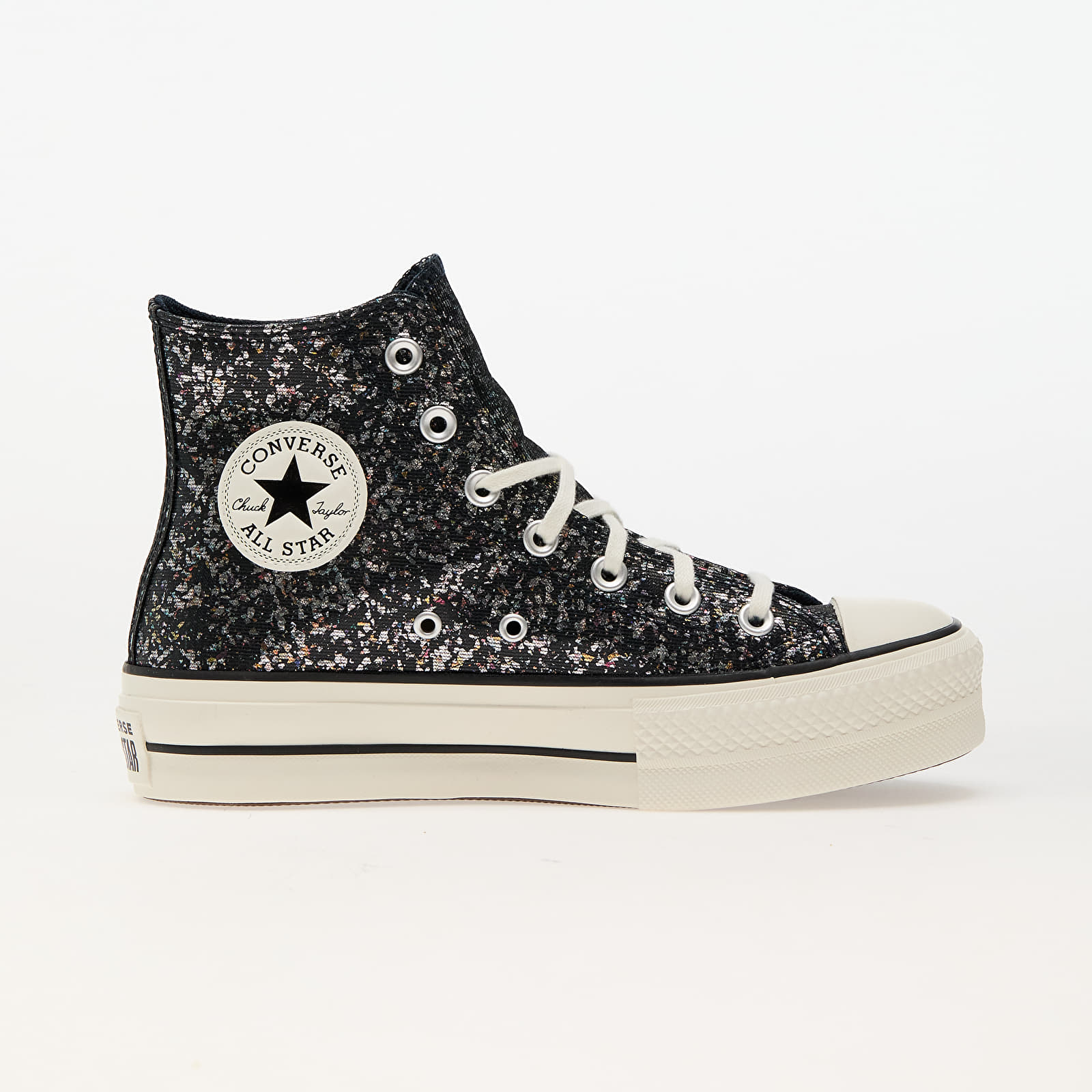 Naiste tossud ja kingad Converse Chuck Taylor All Star Lift Platform Glitter Into The Void/ Egret/ Black