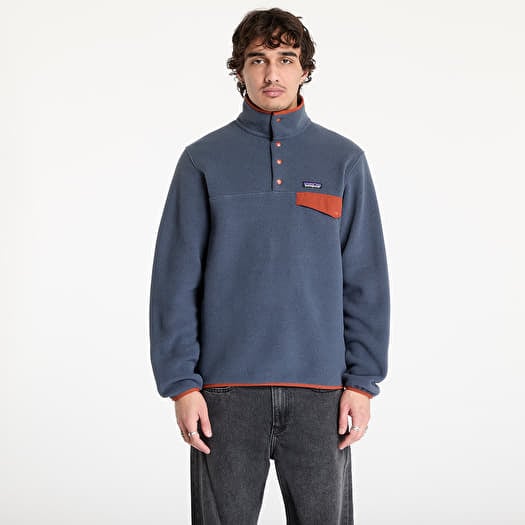 Sweat-shirt Patagonia M's LW Synch Snap-T P/O Smolder Blue/ Burnished Red