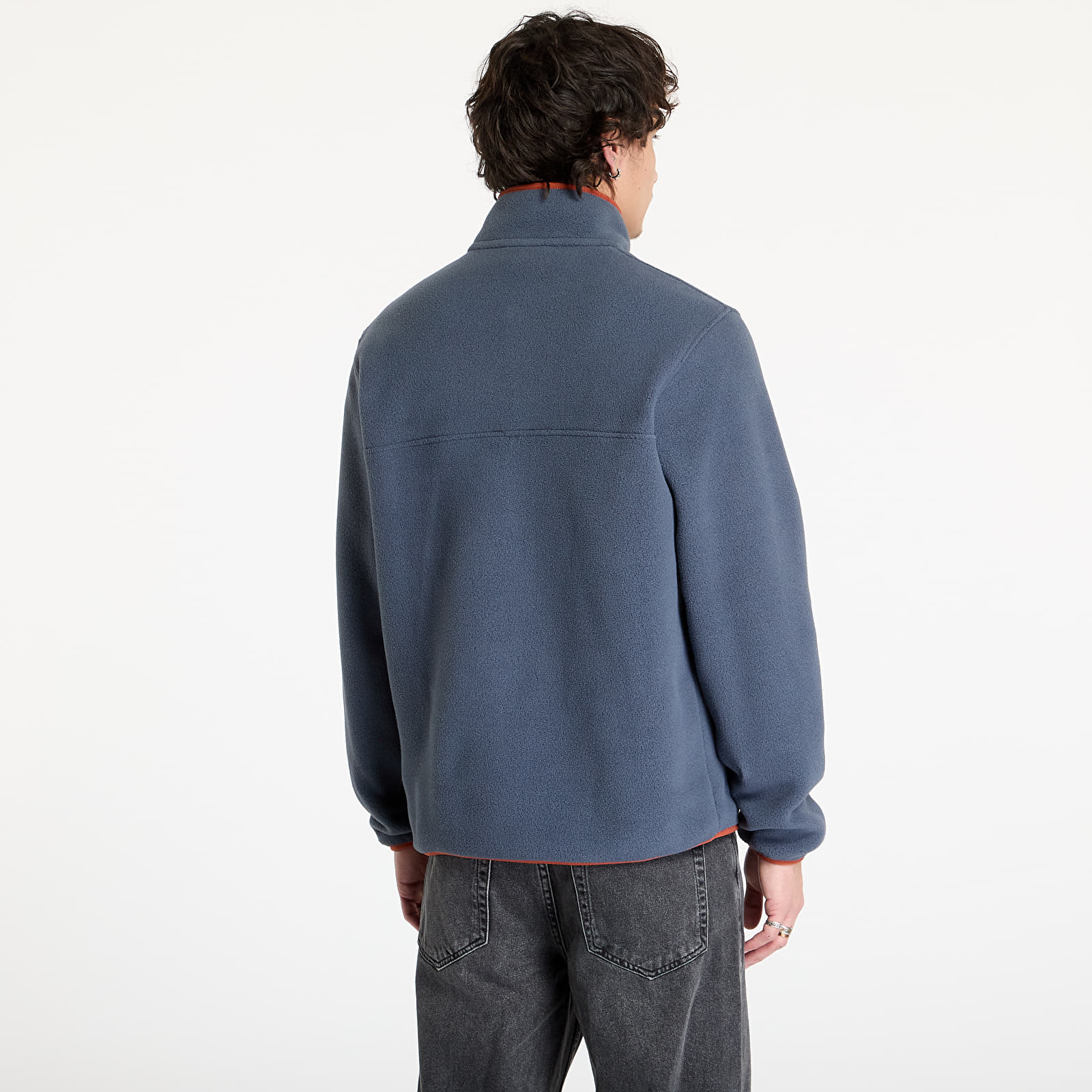 Mikine Patagonia M's LW Synch Snap-T P/O Smolder Blue/ Burnished Red