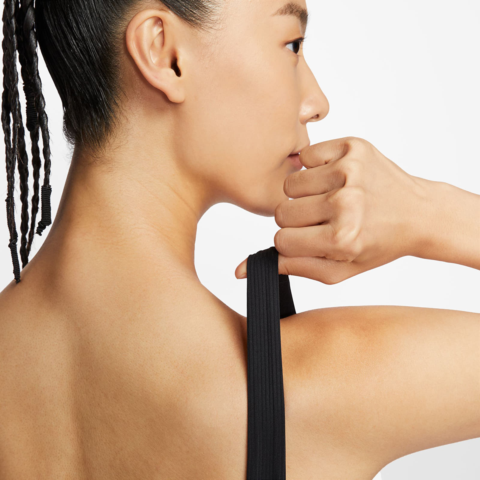 Podprsenky Nike Zenvy Wide Ribbed Women's Light-Support Non-Padded Longline Sports Bra Black/ Black/ Pcg3C