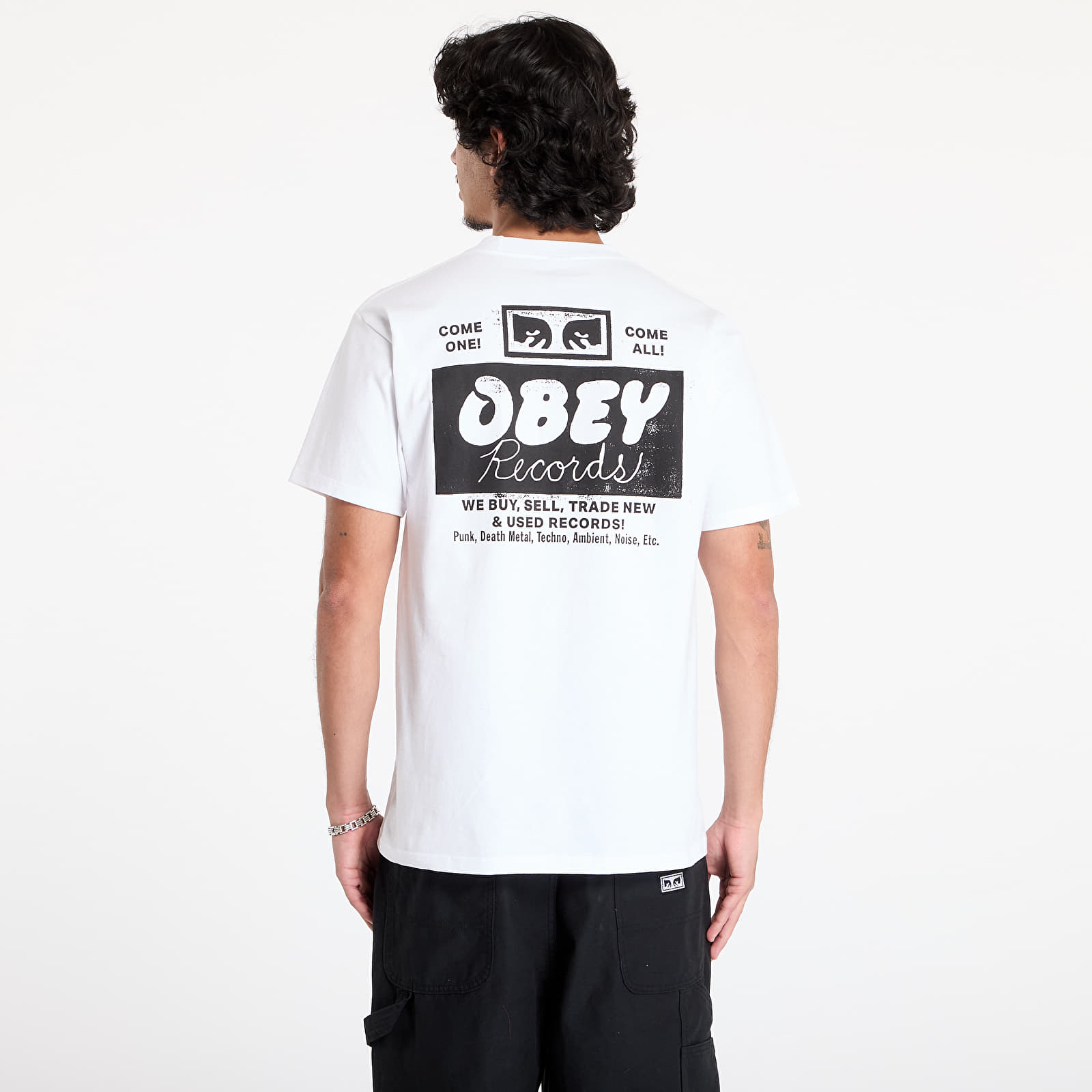 Men's T-shirts OBEY Obey Records T-Shirt White
