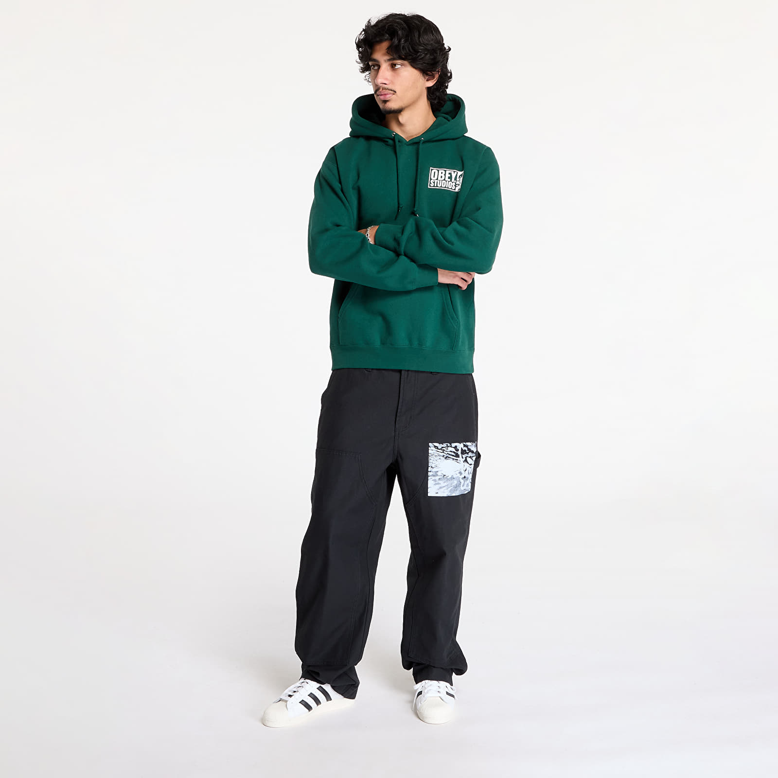 Sudaderas de hombre OBEY Obey Studios Icon Hoodie Rain Forest