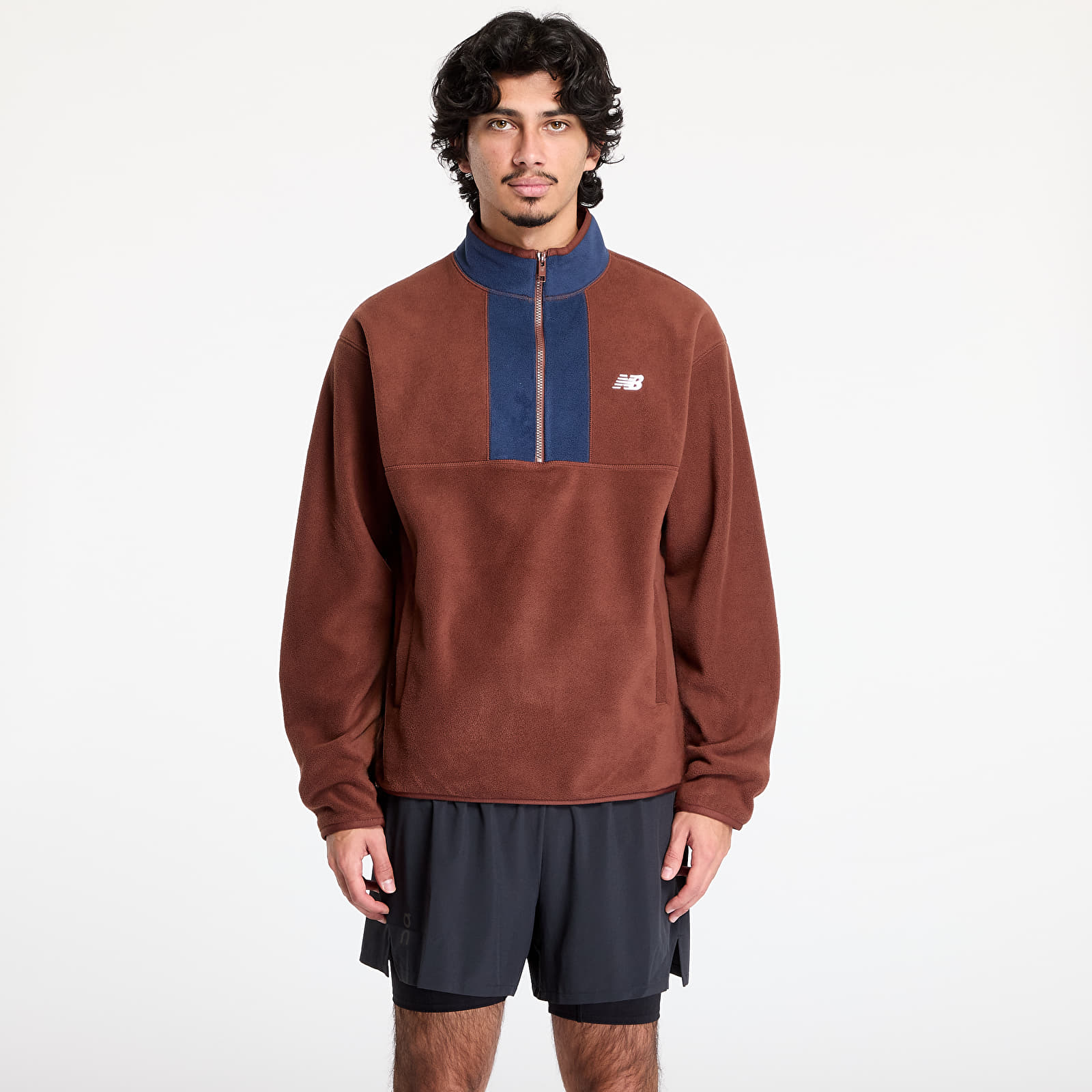 Men's sweatshirts New Balance Polar Fleece 1/2 Zip Rich Oak