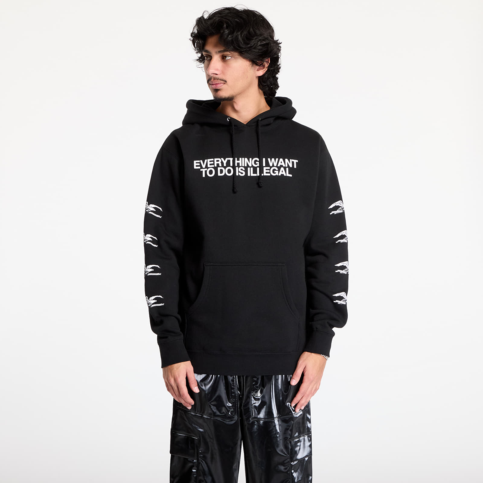 Kapuutsikud ja kampsunid PLEASURES Illegal Hoodie Black