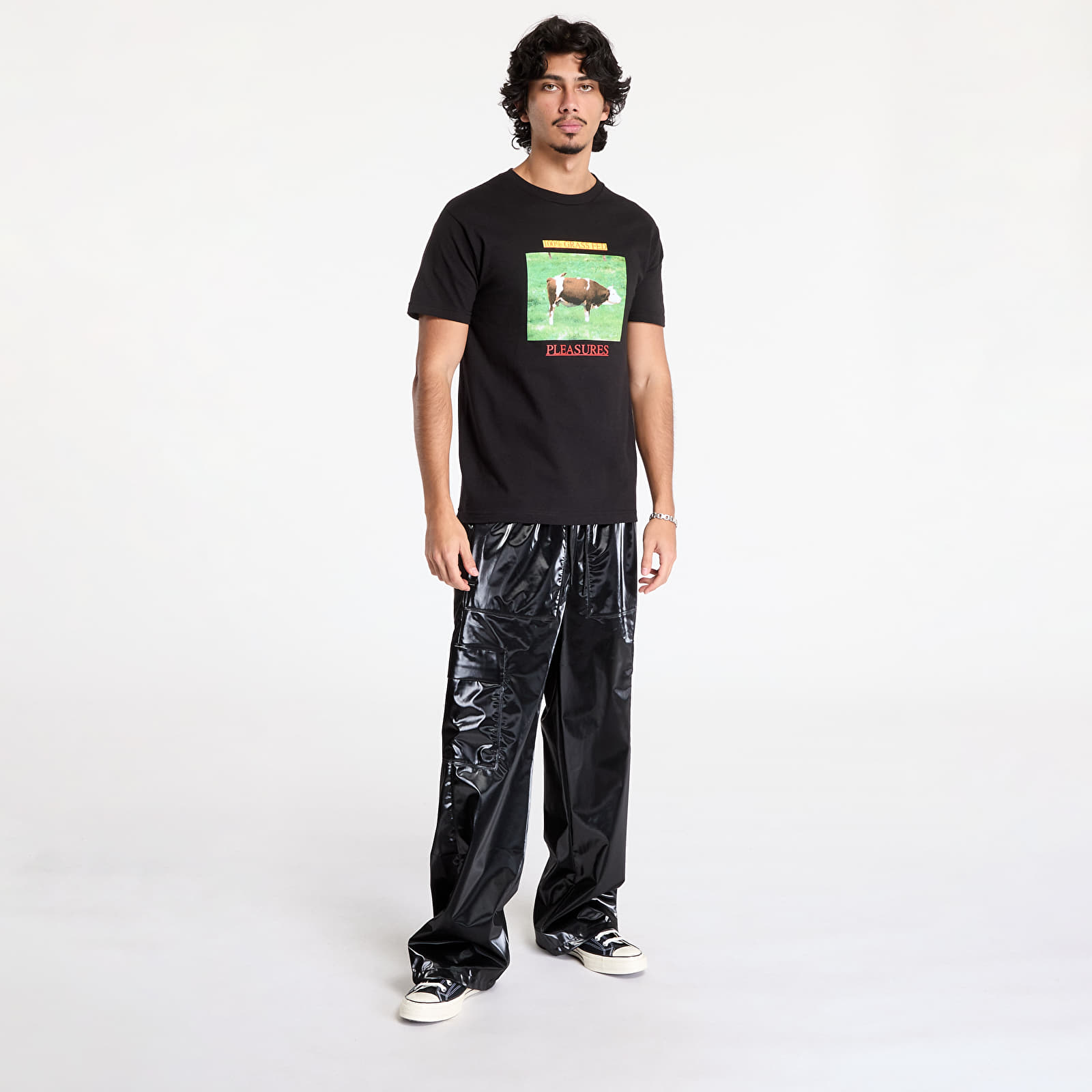 T-Shirts PLEASURES Grass Fed T-Shirt Black
