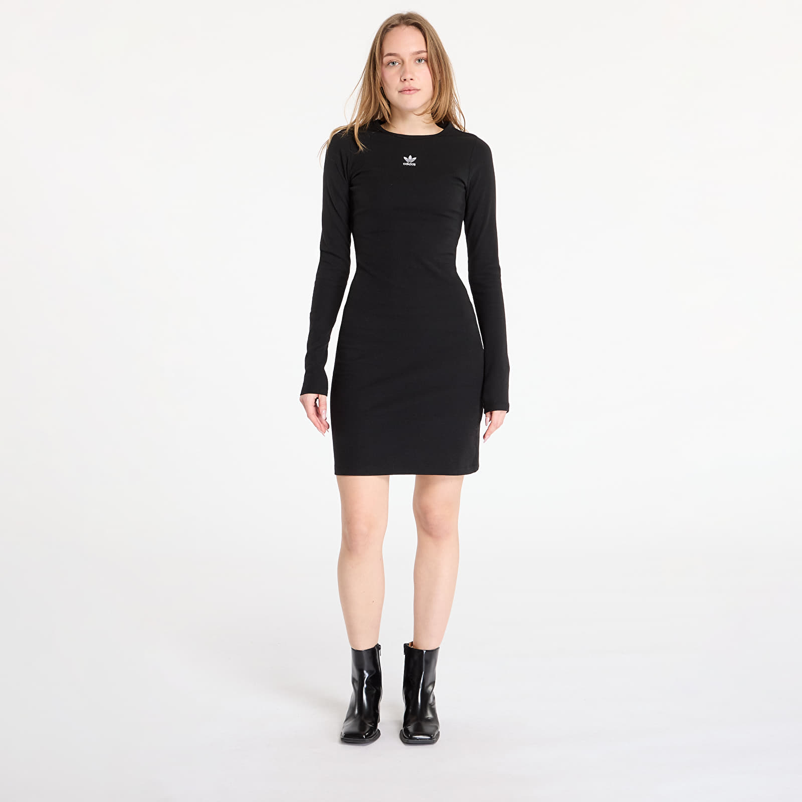 Kleidid adidas Essentials Rib Long Sleeve Dress Black