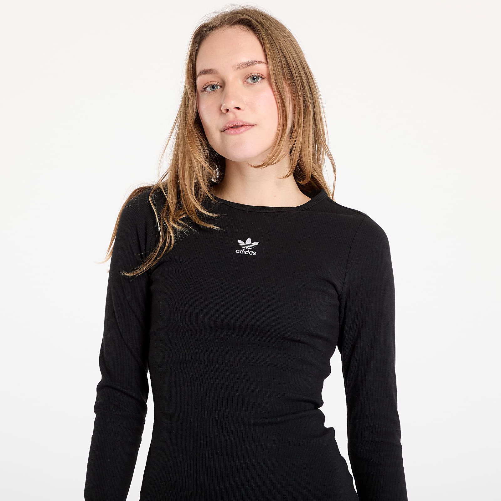 Kleidid adidas Essentials Rib Long Sleeve Dress Black