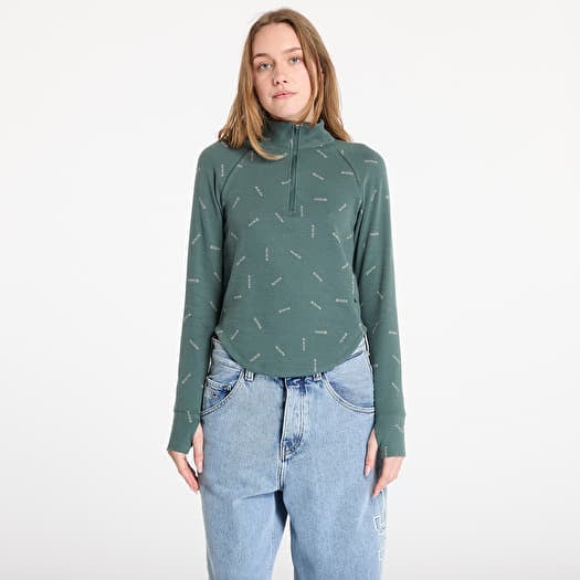 T-shirt Nike Sportswear Women's Slim 1/2-Zip Long-Sleeve Logo Top Vintage Green/ Light Army/ Vintage Green
