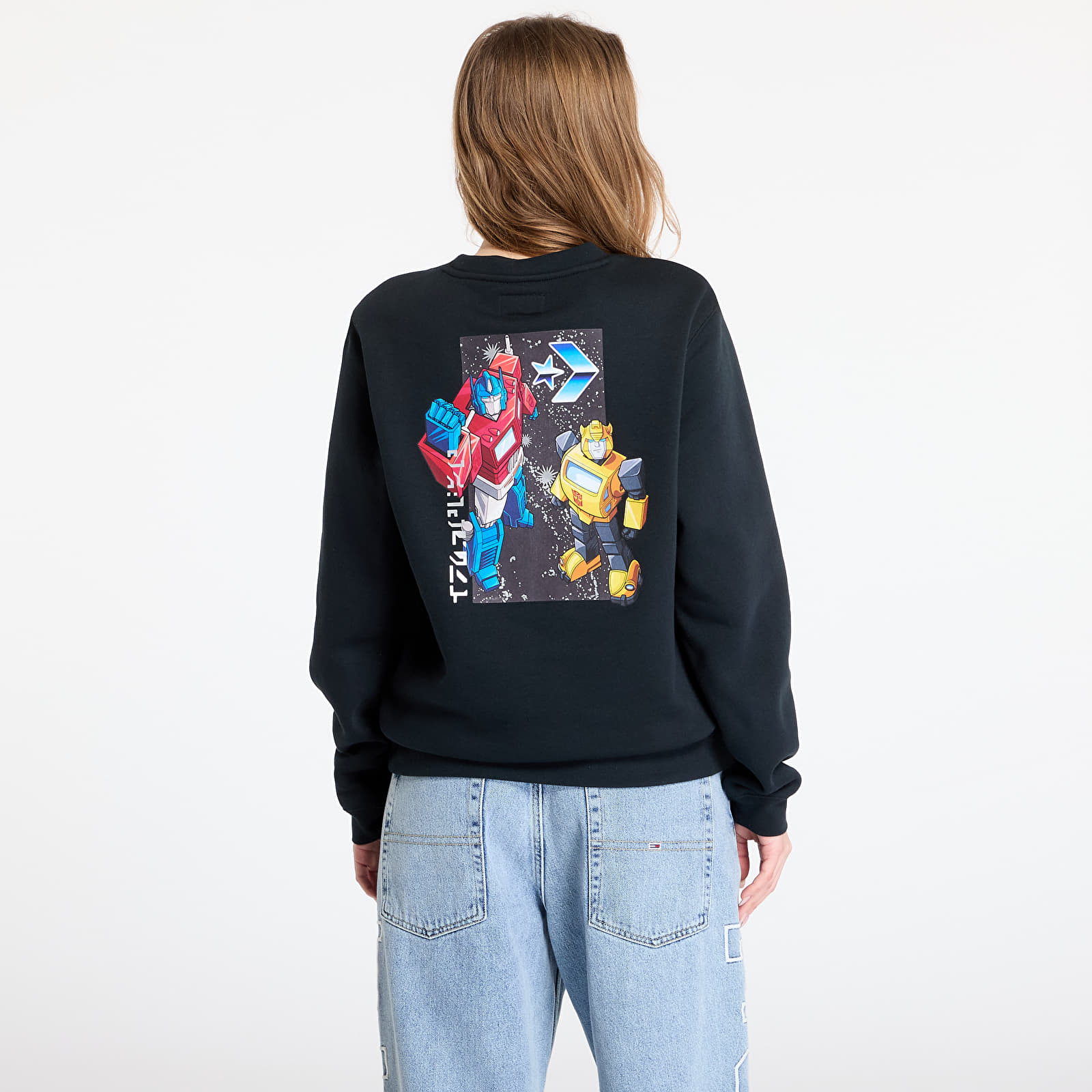 Sudaderas de hombre Converse x Transformers Crew Sweatshirt UNISEX Black