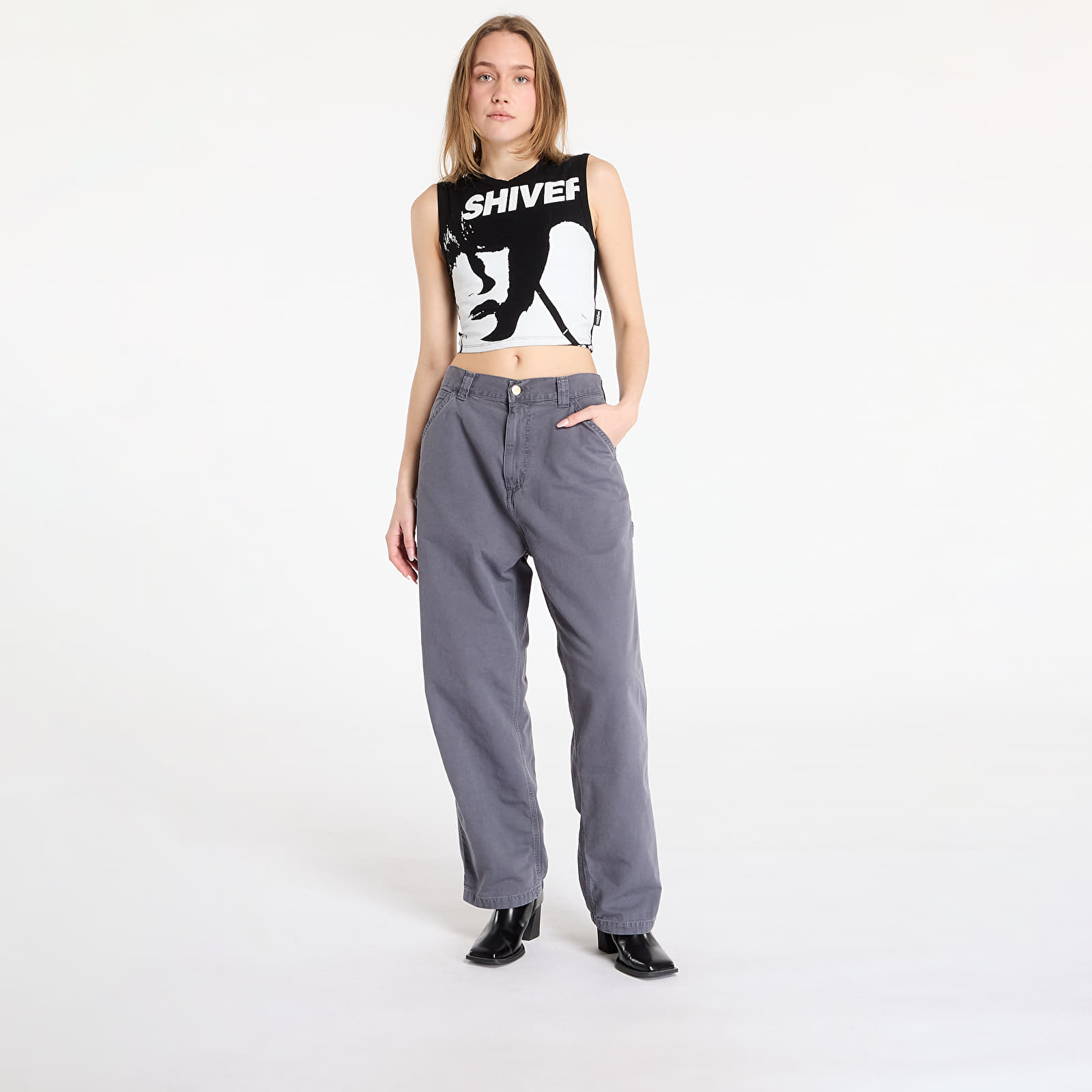 Jeans und Hosen Carhartt WIP OG Single Knee Pant Graphite Stone Dyed
