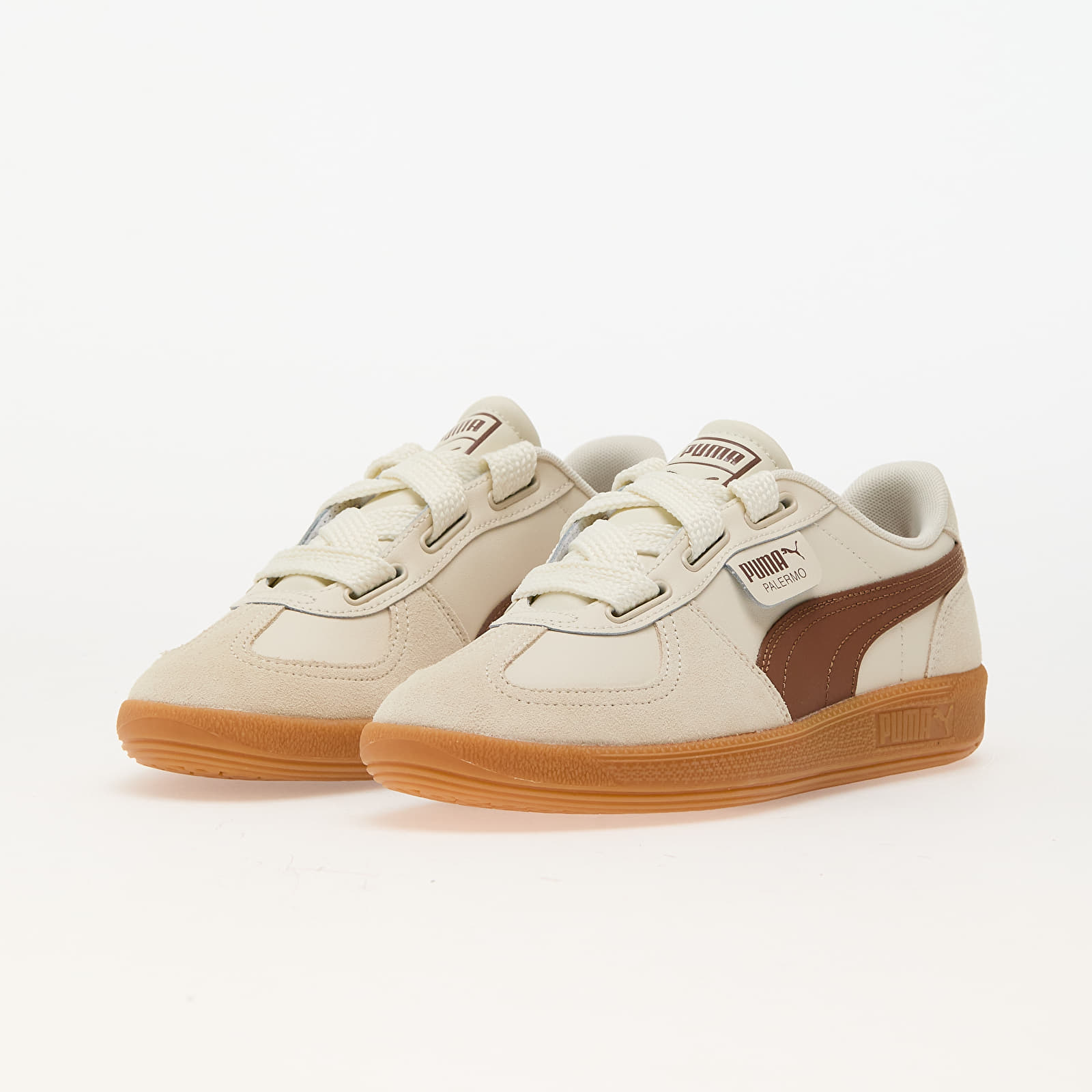 Naiste tossud ja kingad Puma Palermo Wide Lace SD Frosted Ivory-Brown