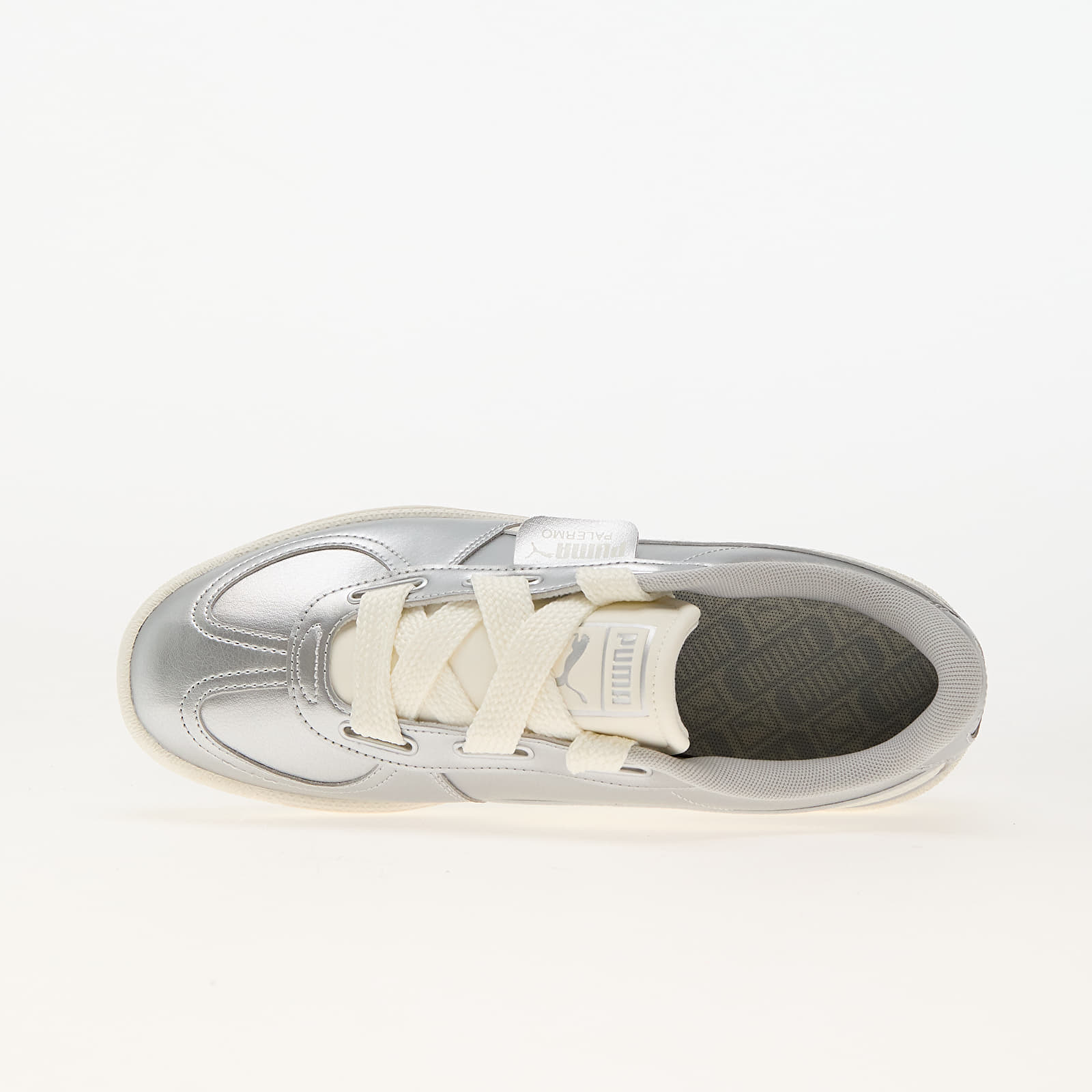 Women's sneakers and shoes Puma Palermo Wide Lace Metallic Puma Silver-White