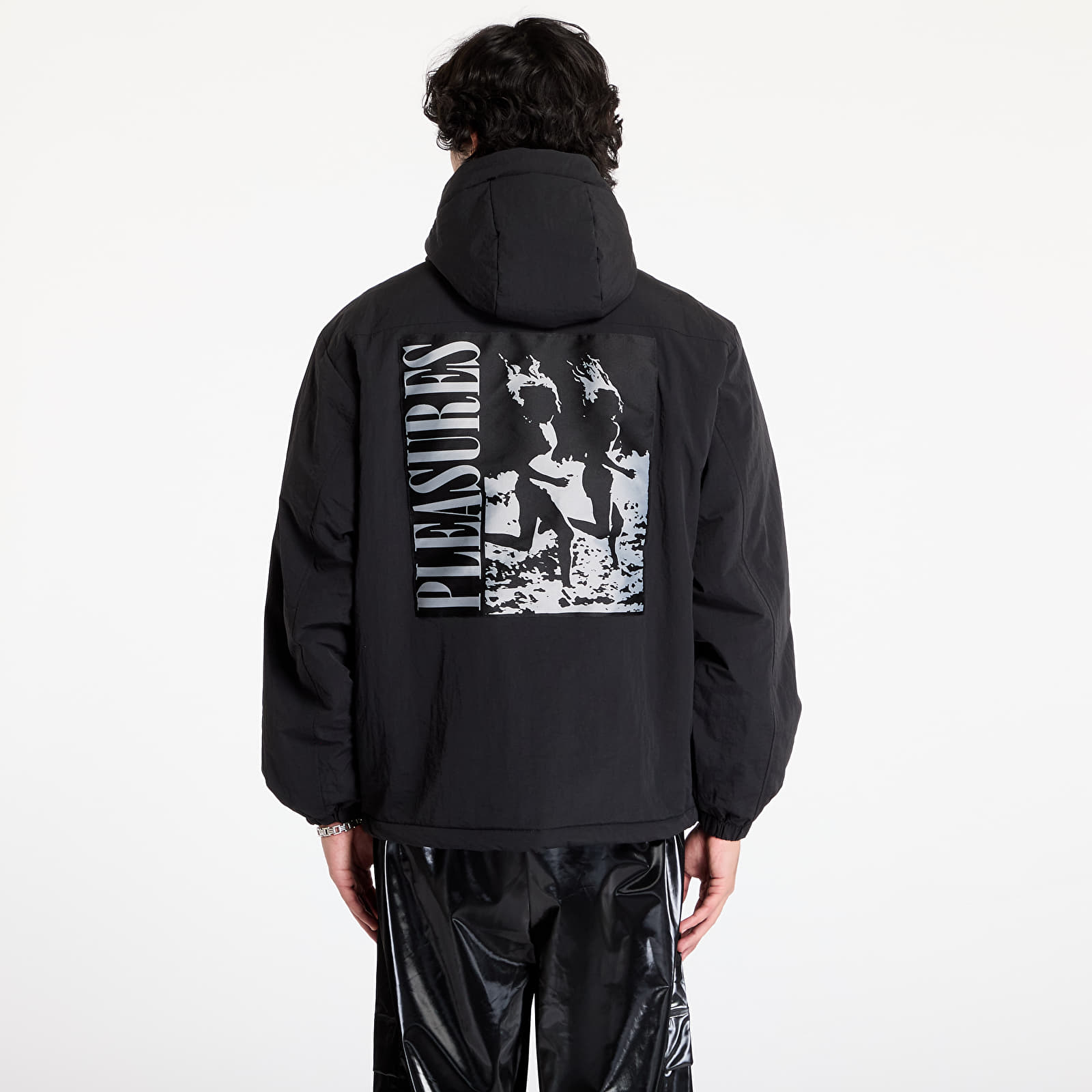 Men's jackets PLEASURES Run Hooded Jacket Black