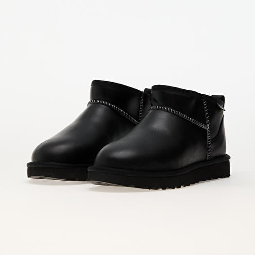 UGG W Classic Ultra Mini Lthr Regen Black | Queens