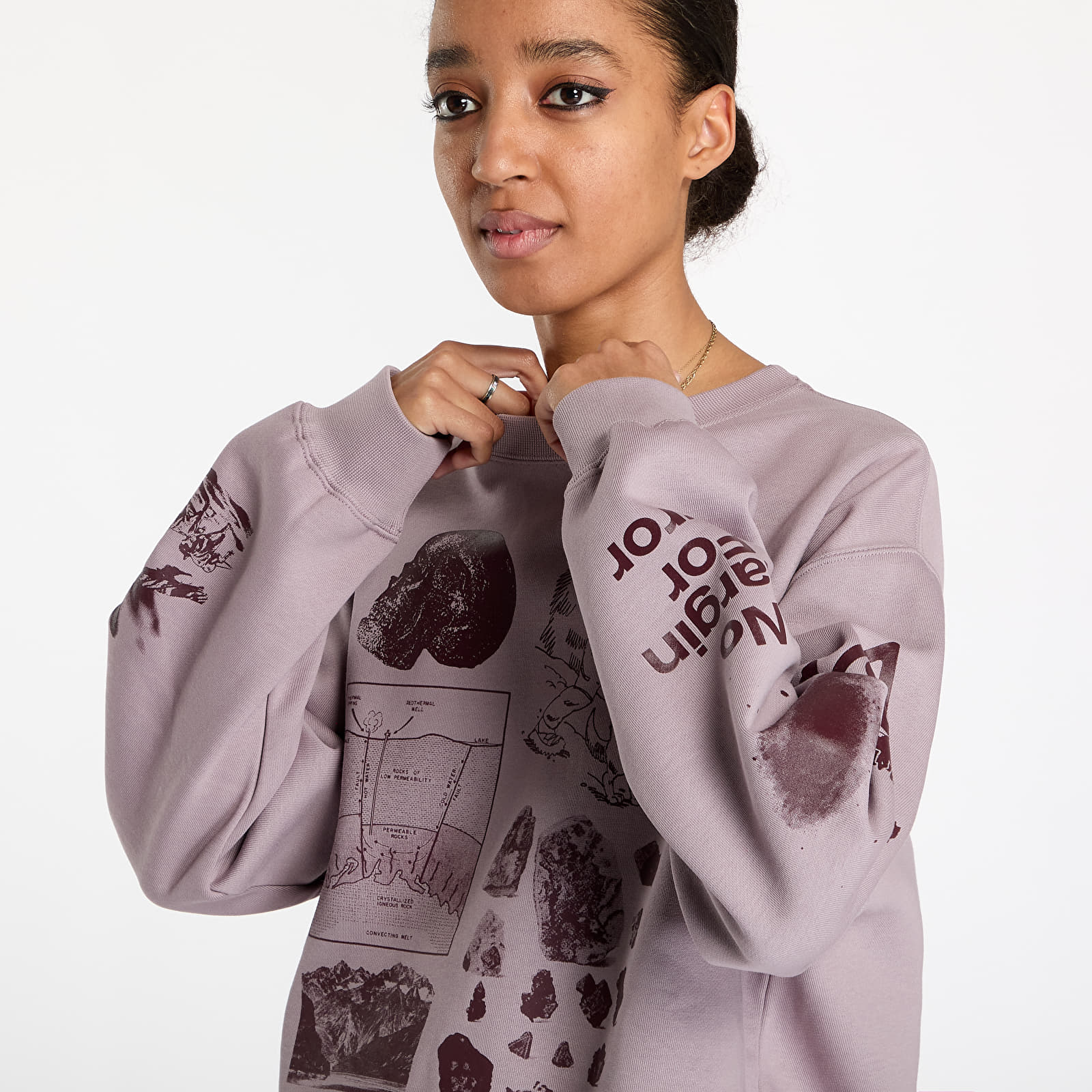 Sudaderas Nike ACG "Tuff Fleece" Women's Therma-FIT Repel Crew-Neck Sweatshirt Lt Violet Ore/ Burgundy Crush