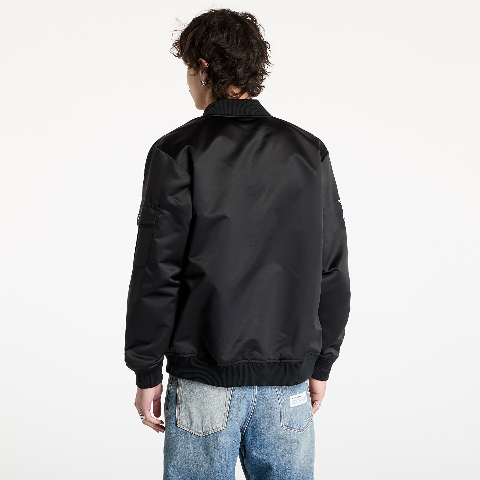 Men's jackets Mitchell & Ness NHL Team Leader Satin Vintage Logo Kings Bomber Black