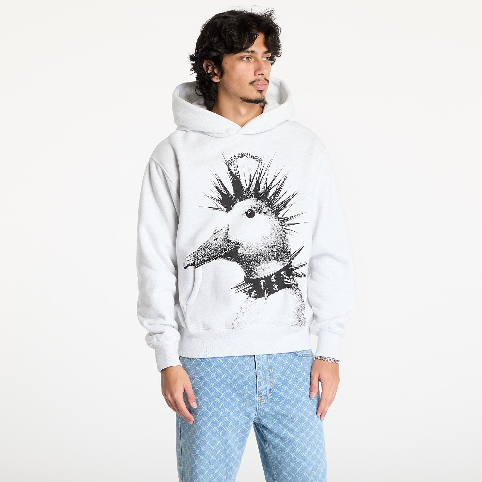 Meeste kampsunid PLEASURES Punk Duck Hoodie Heather Grey