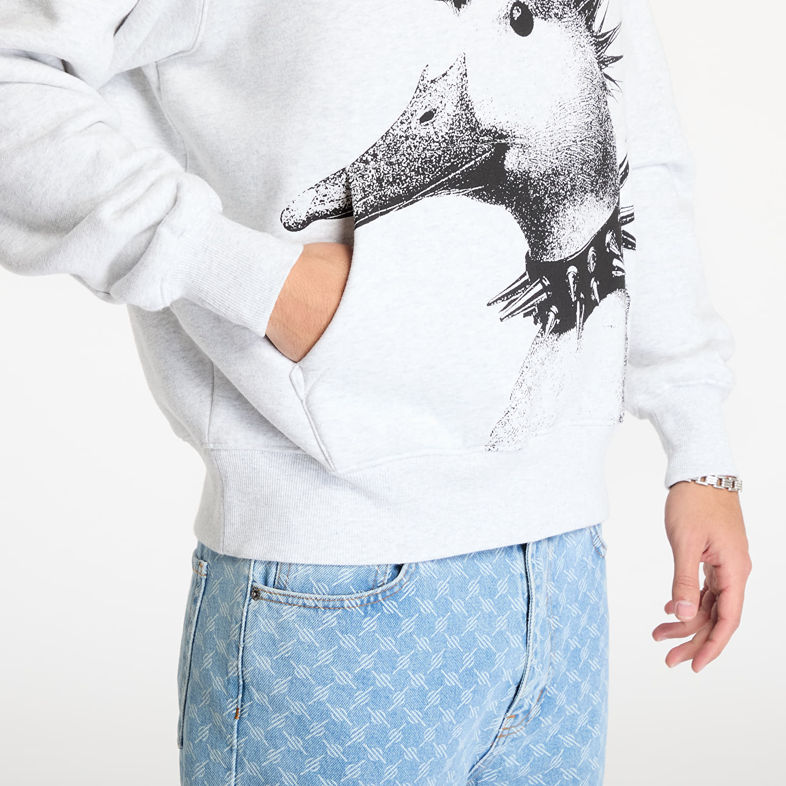 Meeste kampsunid PLEASURES Punk Duck Hoodie Heather Grey