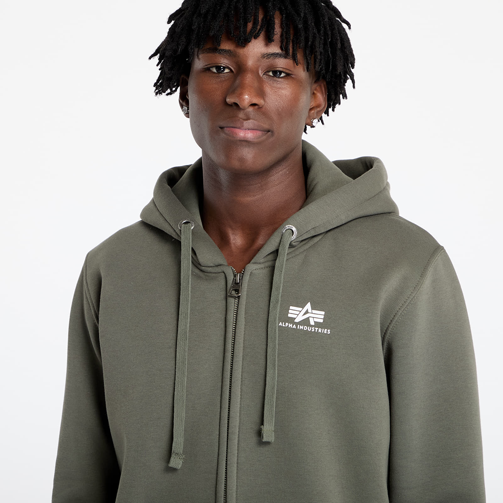 Sweatshirts Alpha Industries Basic Zip Hoody SL Dark Olive
