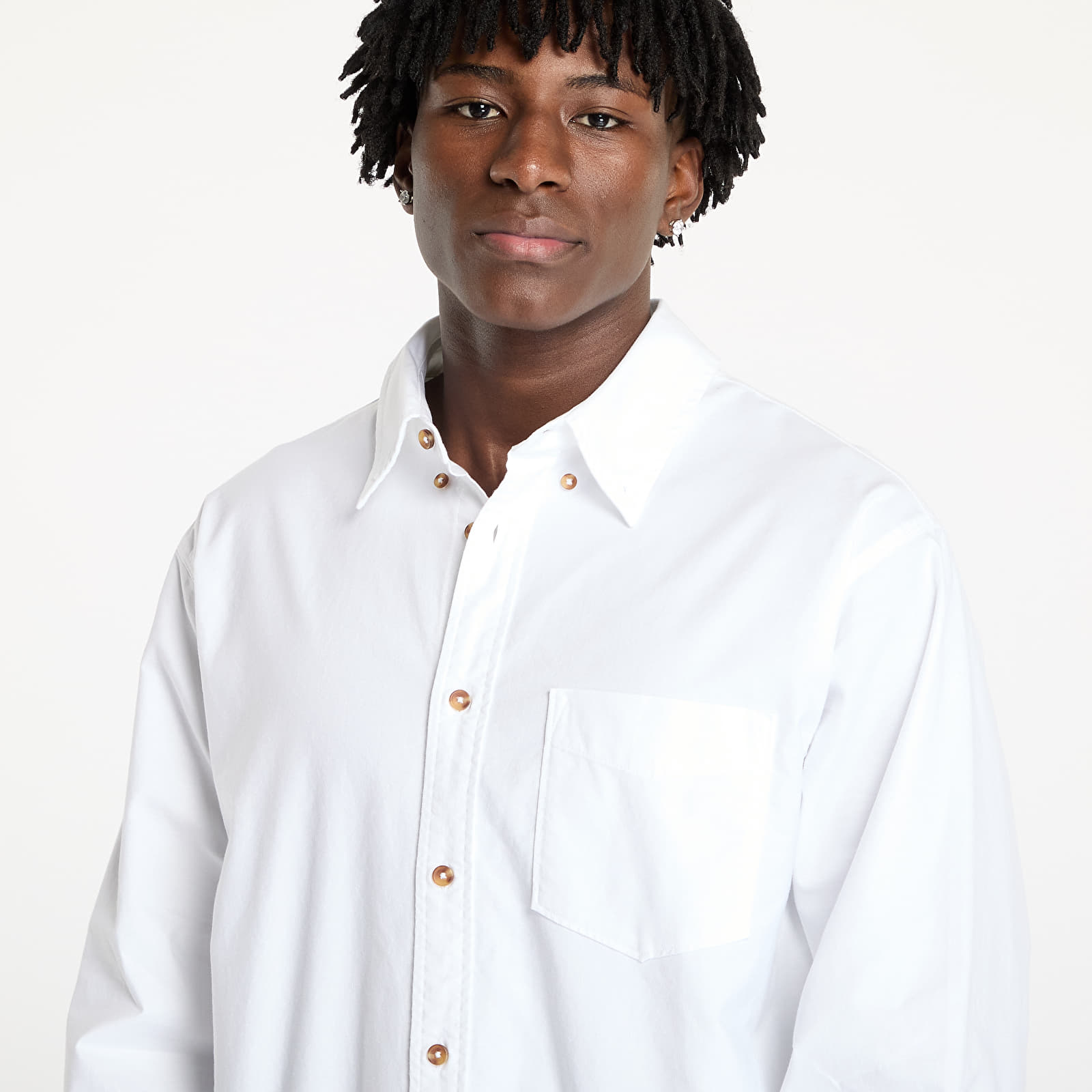 Overhemden Nike Life Men's Long-Sleeve Oxford Button-Down Shirt White/ White/ White