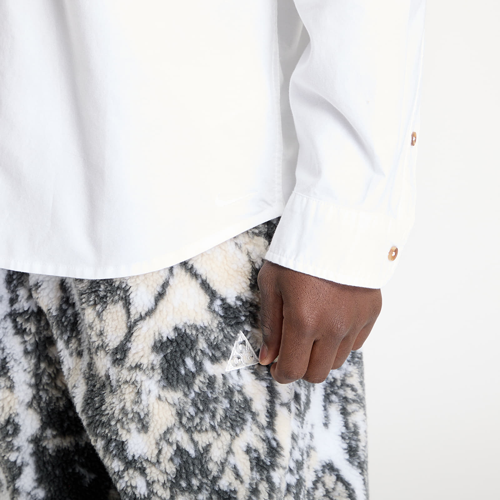 Overhemden Nike Life Men's Long-Sleeve Oxford Button-Down Shirt White/ White/ White