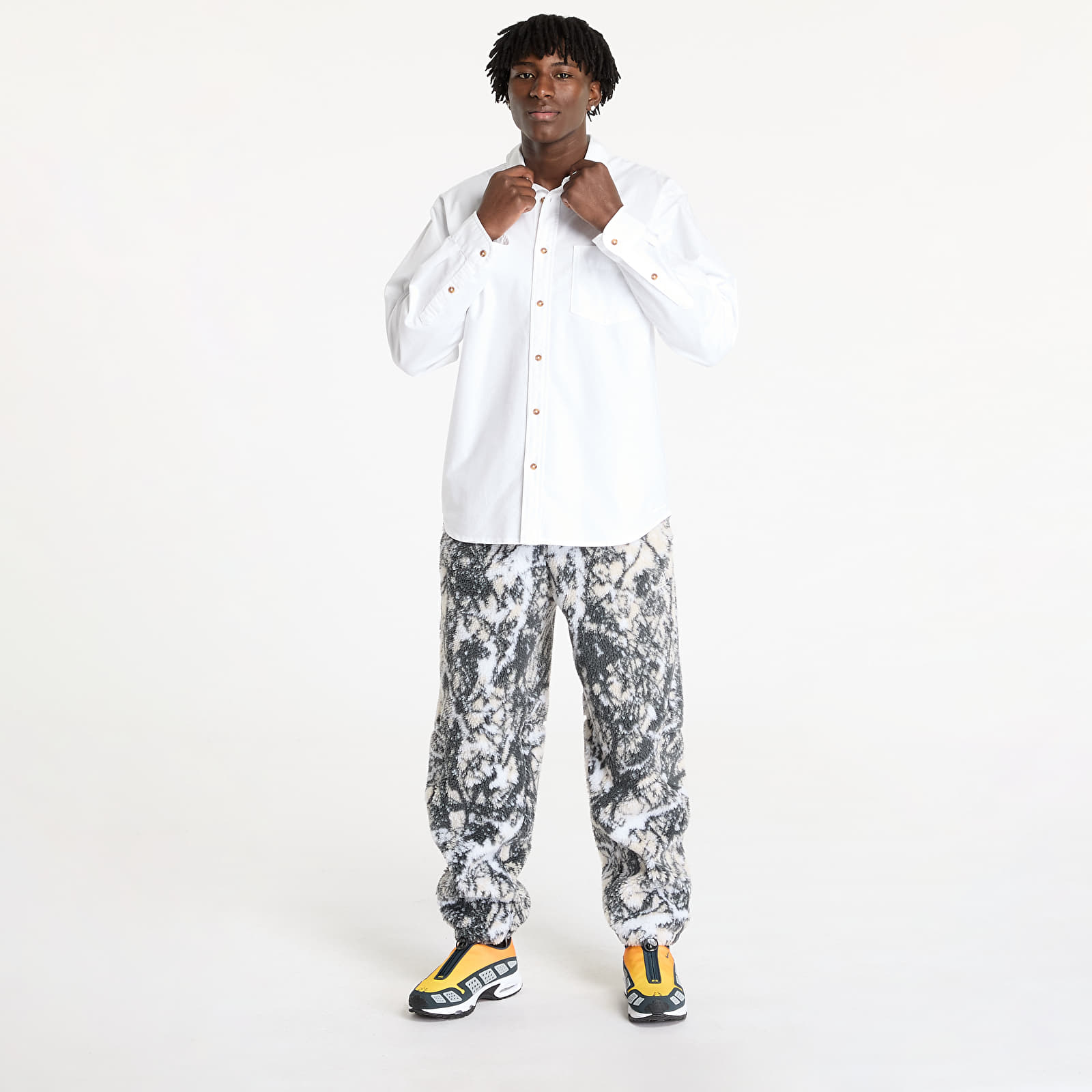 Overhemden Nike Life Men's Long-Sleeve Oxford Button-Down Shirt White/ White/ White