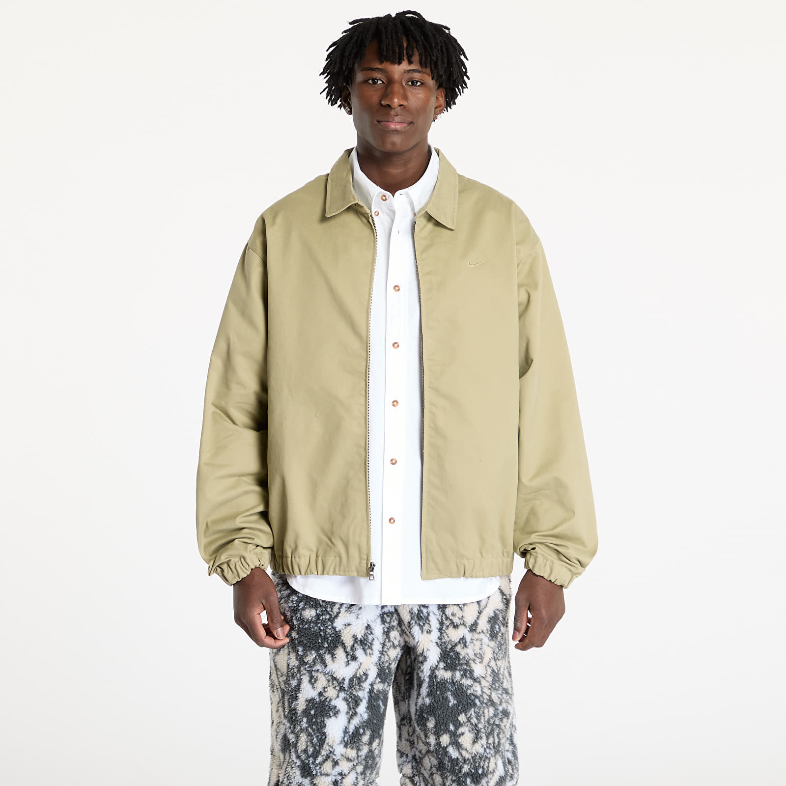 Herenjassen Nike Life Men's Woven Harrington Jacket Neutral Olive/ Neutral Olive