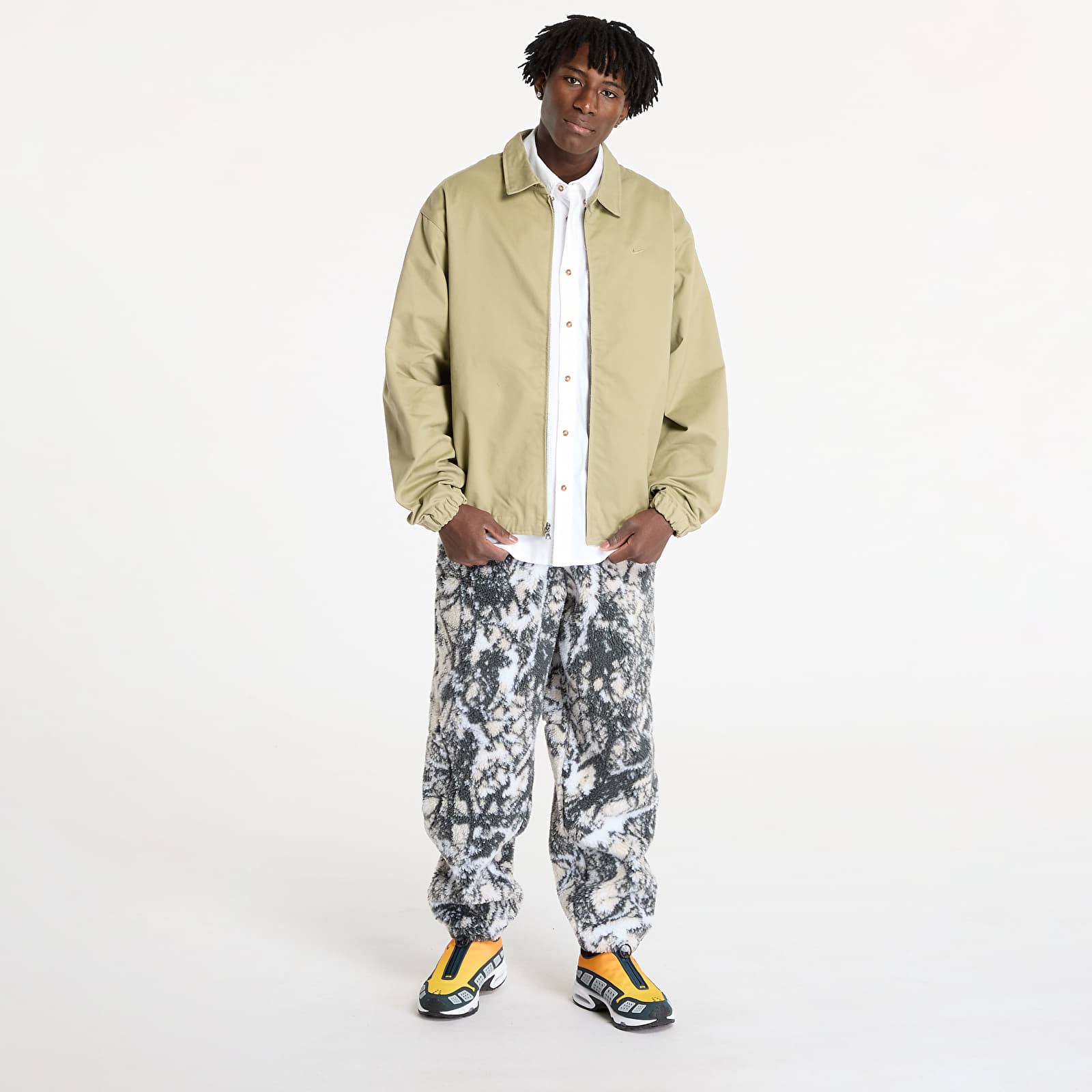 Herenjassen Nike Life Men's Woven Harrington Jacket Neutral Olive/ Neutral Olive