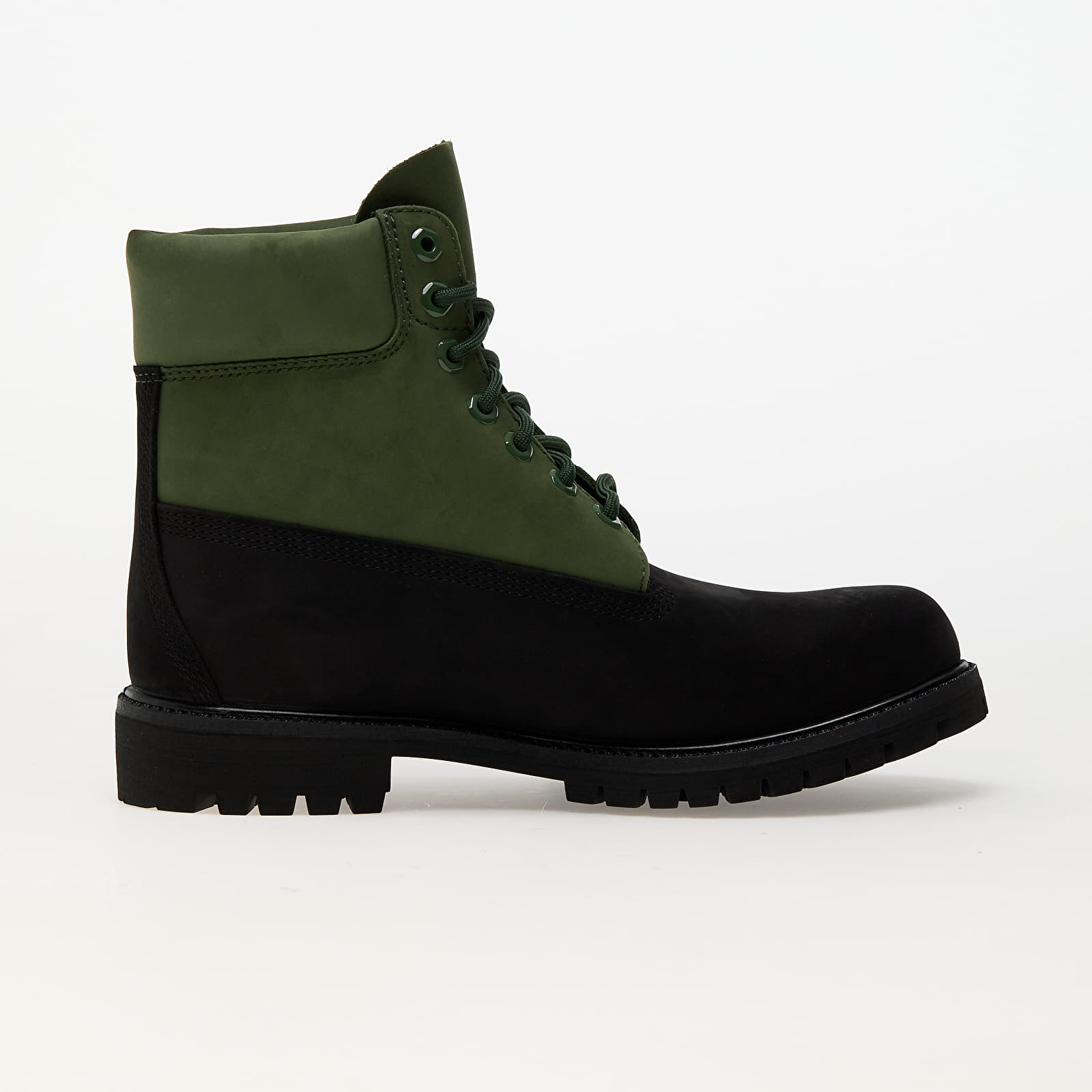 Men's sneakers and shoes Timberland 6 Inch Lace Up Waterproof Boot Black Nubuck/ Dark Green