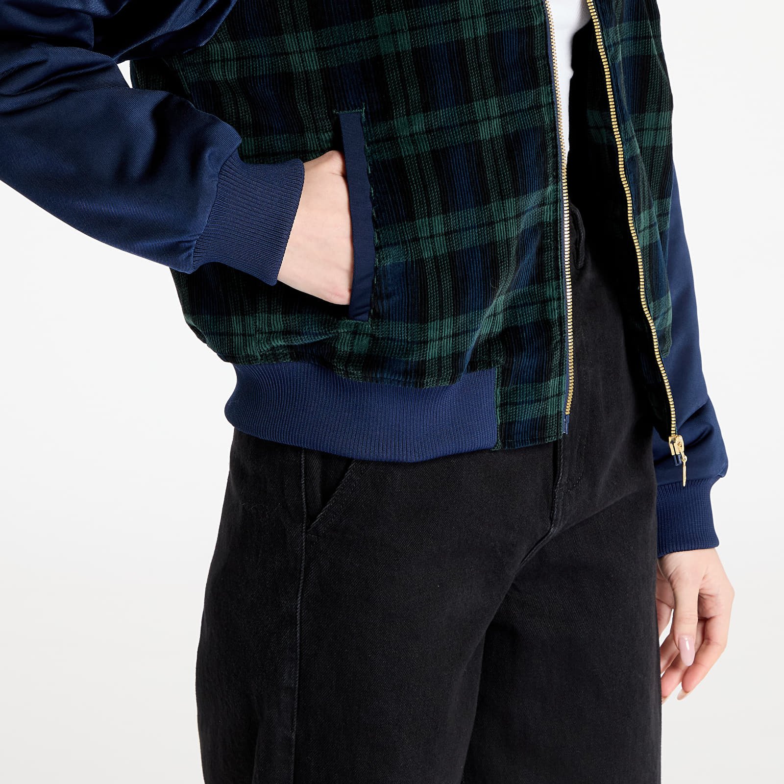 Chaquetas de mujer adidas Tartan Jacket Night Indigo/ Black/ Green