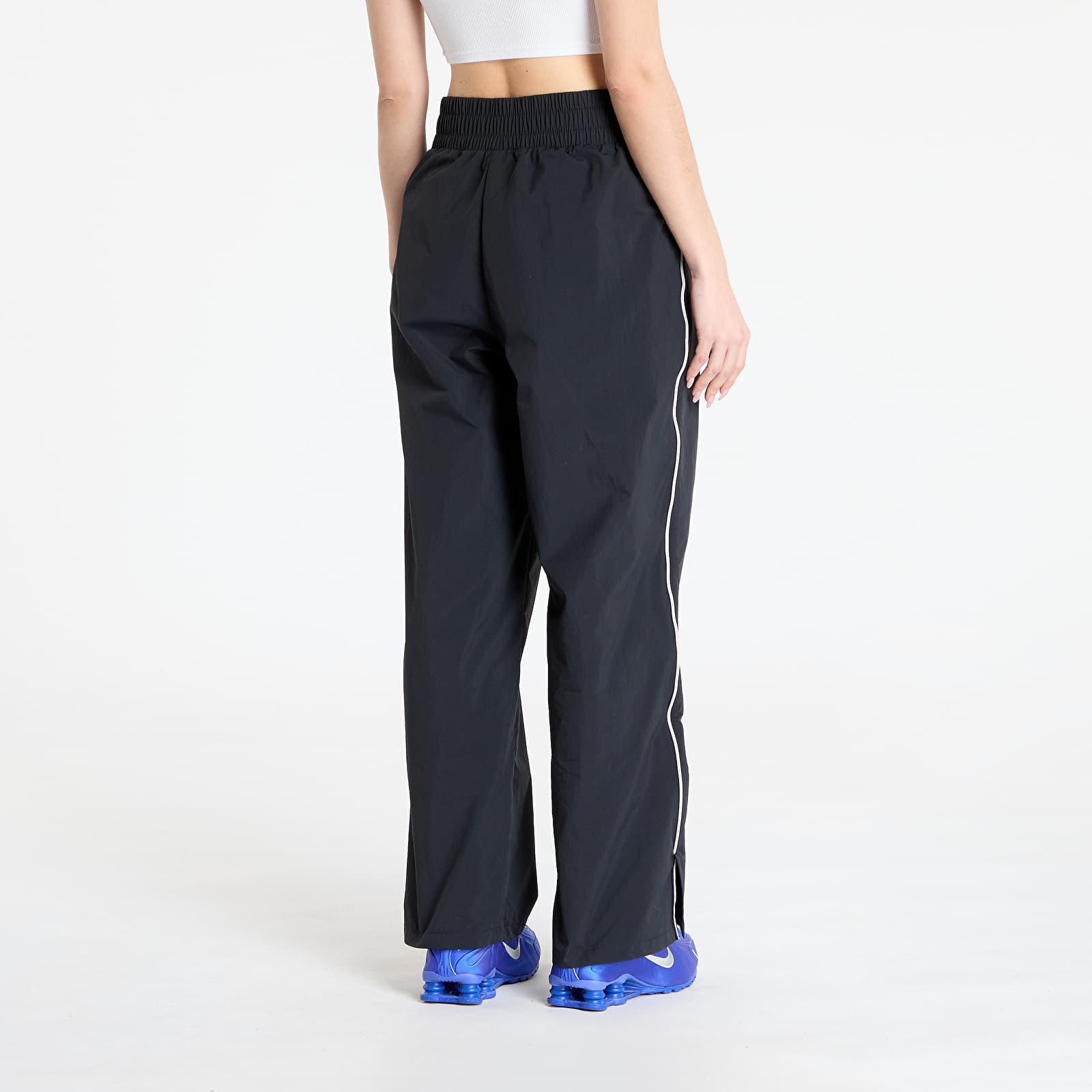 Najlonske hlače Nike Sportswear Collection Women's Asymmetric Waist Trousers Black/ Lt Iron Ore/ White