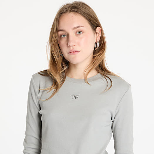 Dames T-shirts Daily Paper Logo Rib Top Ultimate Gray Queens