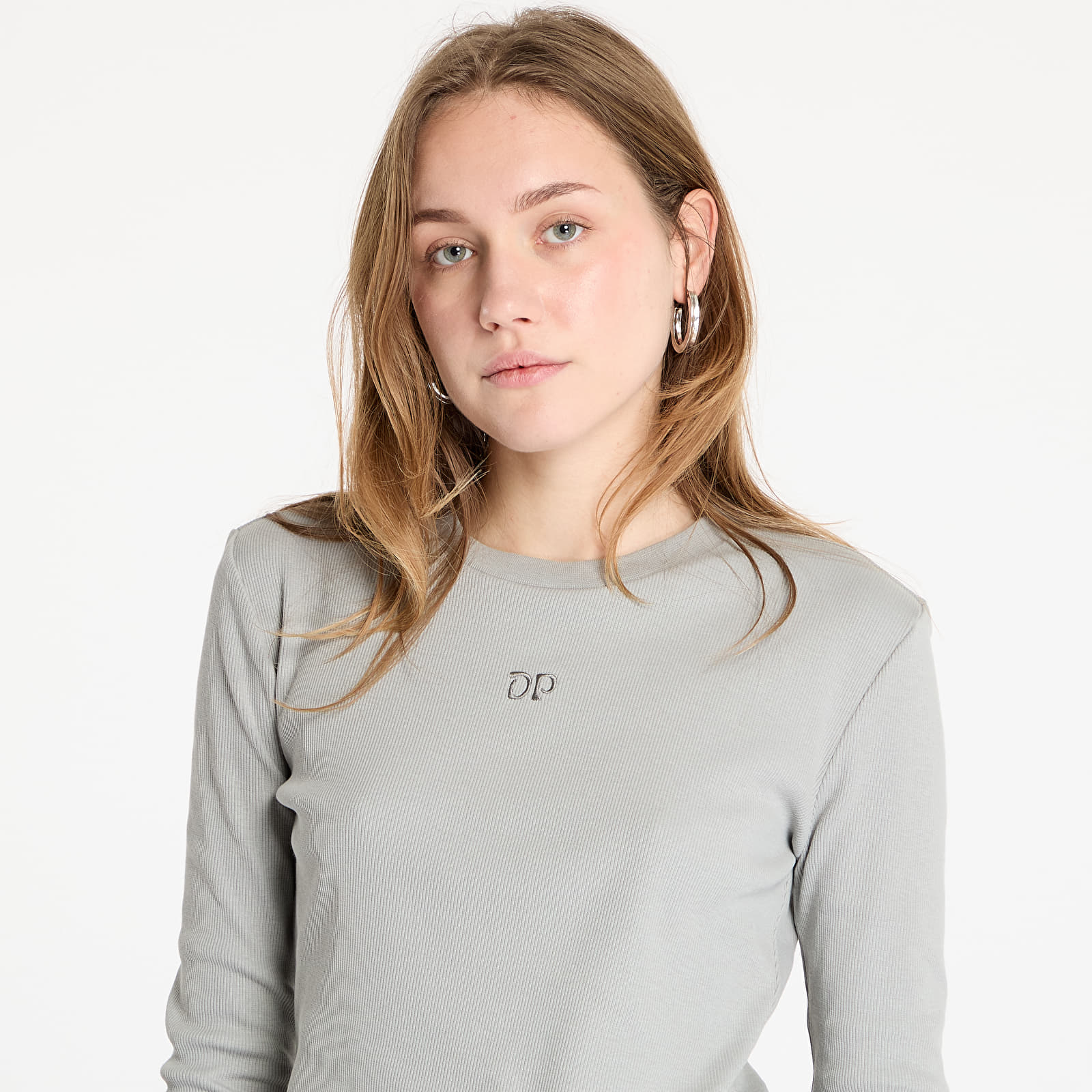 Camisetas de mujer Daily Paper Logo Rib Top Ultimate Gray