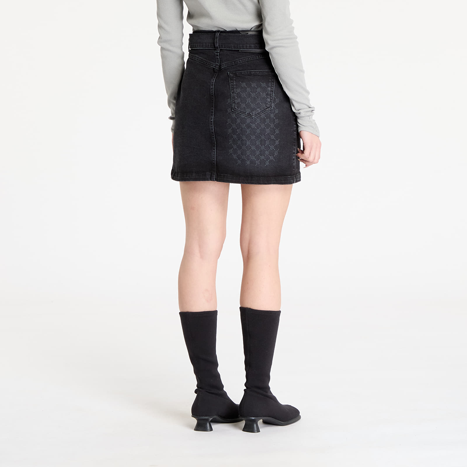Krila Daily Paper Mongram Wrap Denim Skirt Black