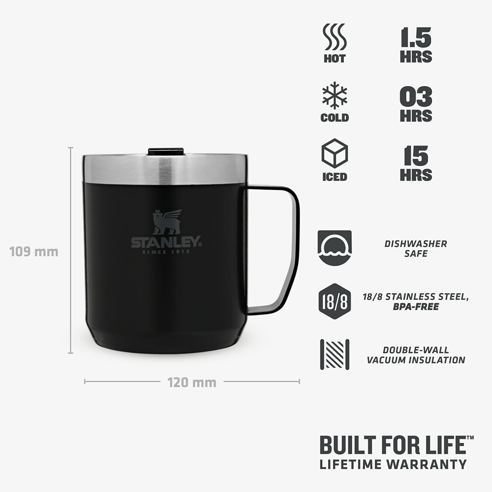 Інші аксесуари STANLEY The Stay-Hot Camp Mug 350 ml Matte Black Pebble