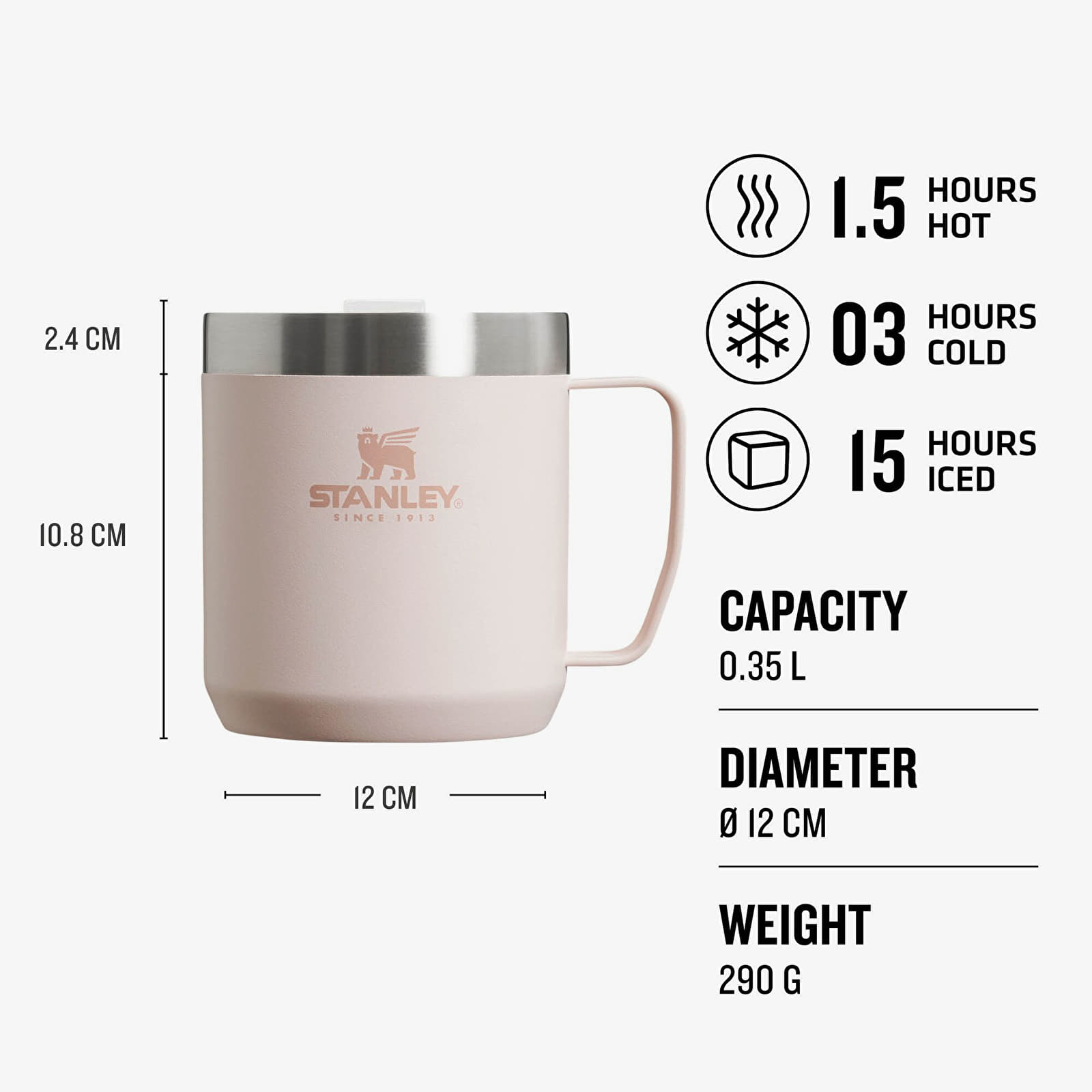 Andere accessoires STANLEY The Stay-Hot Camp Mug 350 ml Rose Quartz