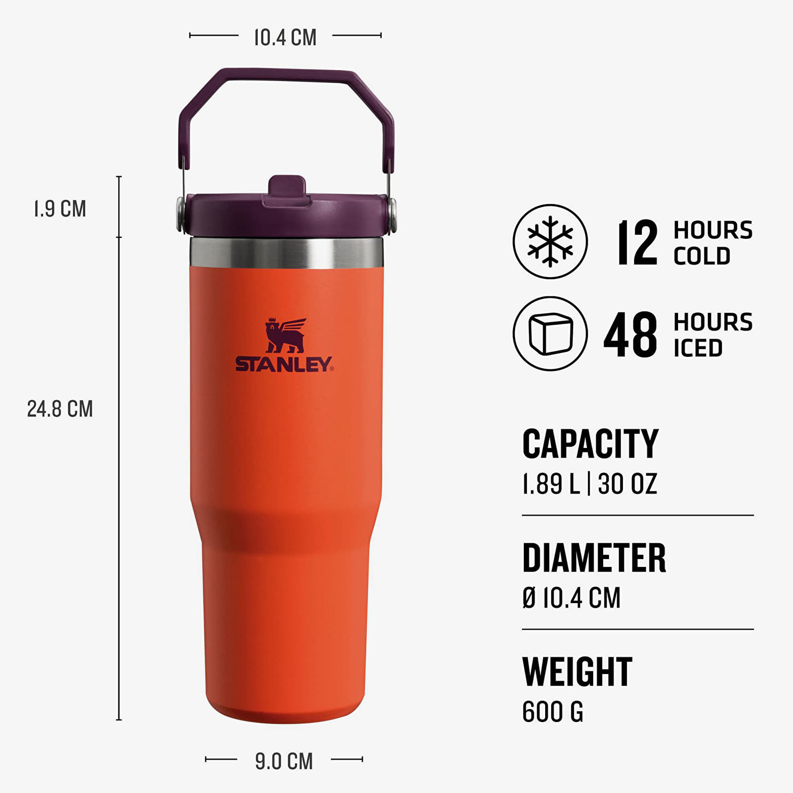 Other accessories STANLEY The IceFlow™ Flip Straw Tumbler 890 ml Tigerlily Plum