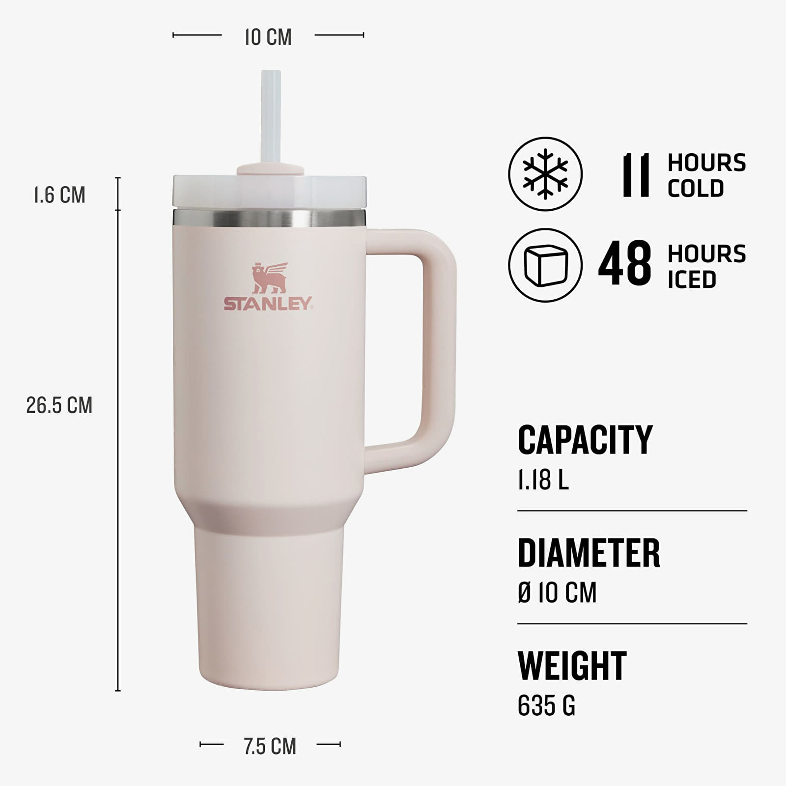 Muud aksessuaarid STANLEY The Quencher H2.O FlowState™ Tumbler 1180 ml Rose Quartz 2.0