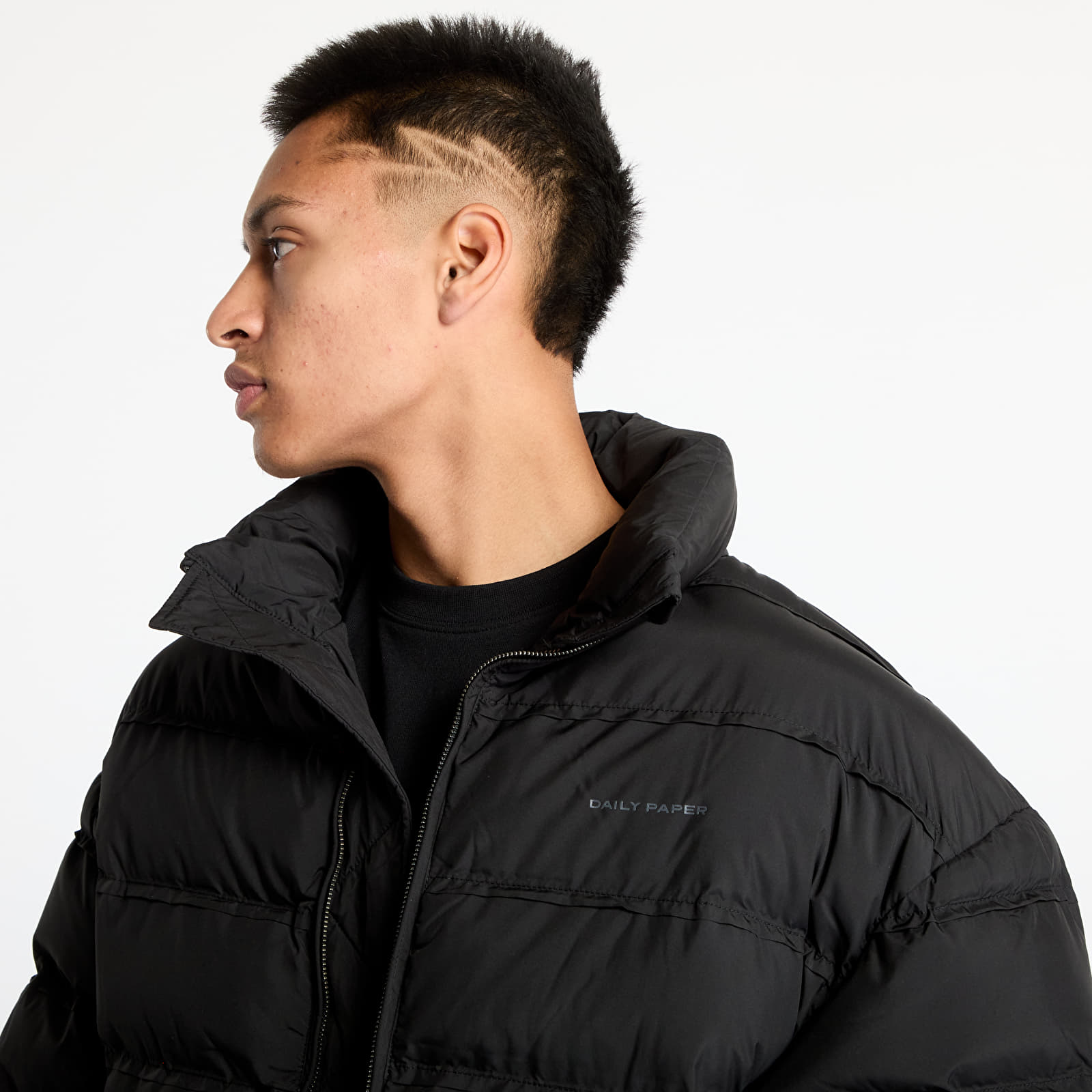 Damesjassen Daily Paper Relaxed Short Puffer Jacket Black