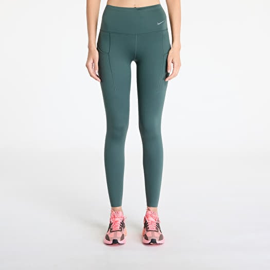Nike Go Women's Firm-Support High-Waisted Full-Length Leggings with Pockets Vintage Green/ Black