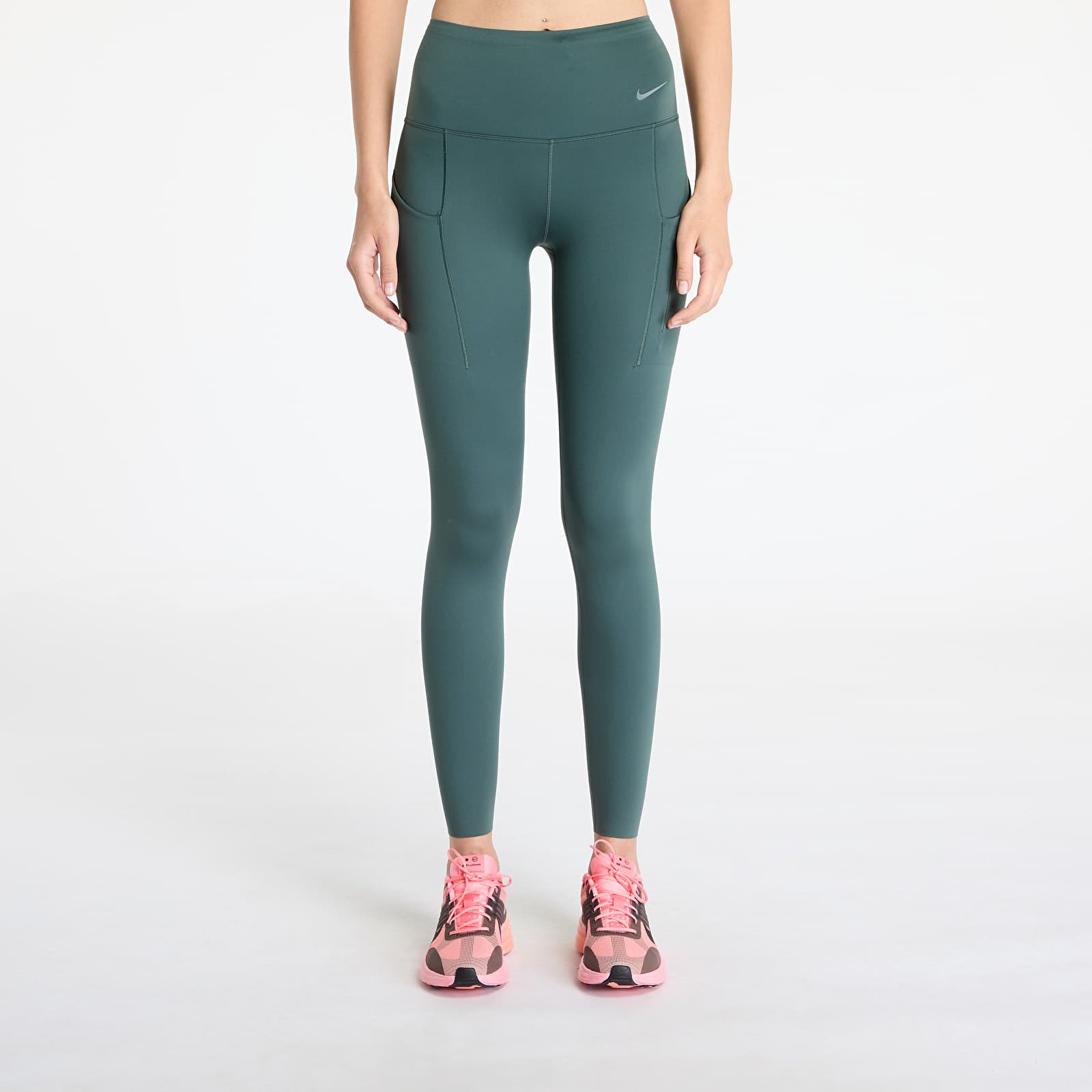 Mallas para mujer Nike Go Women's Firm-Support High-Waisted Full-Length Leggings with Pockets Vintage Green/ Black