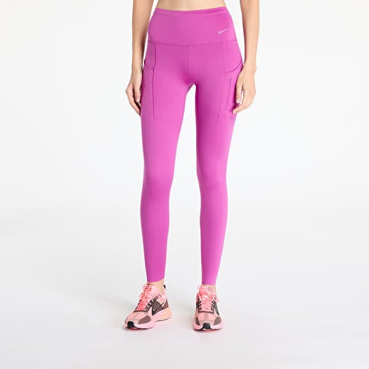 Nike Go Women's Firm-Support High-Waisted Full-Length Leggings with Pockets Hot Fuchsia/ Black