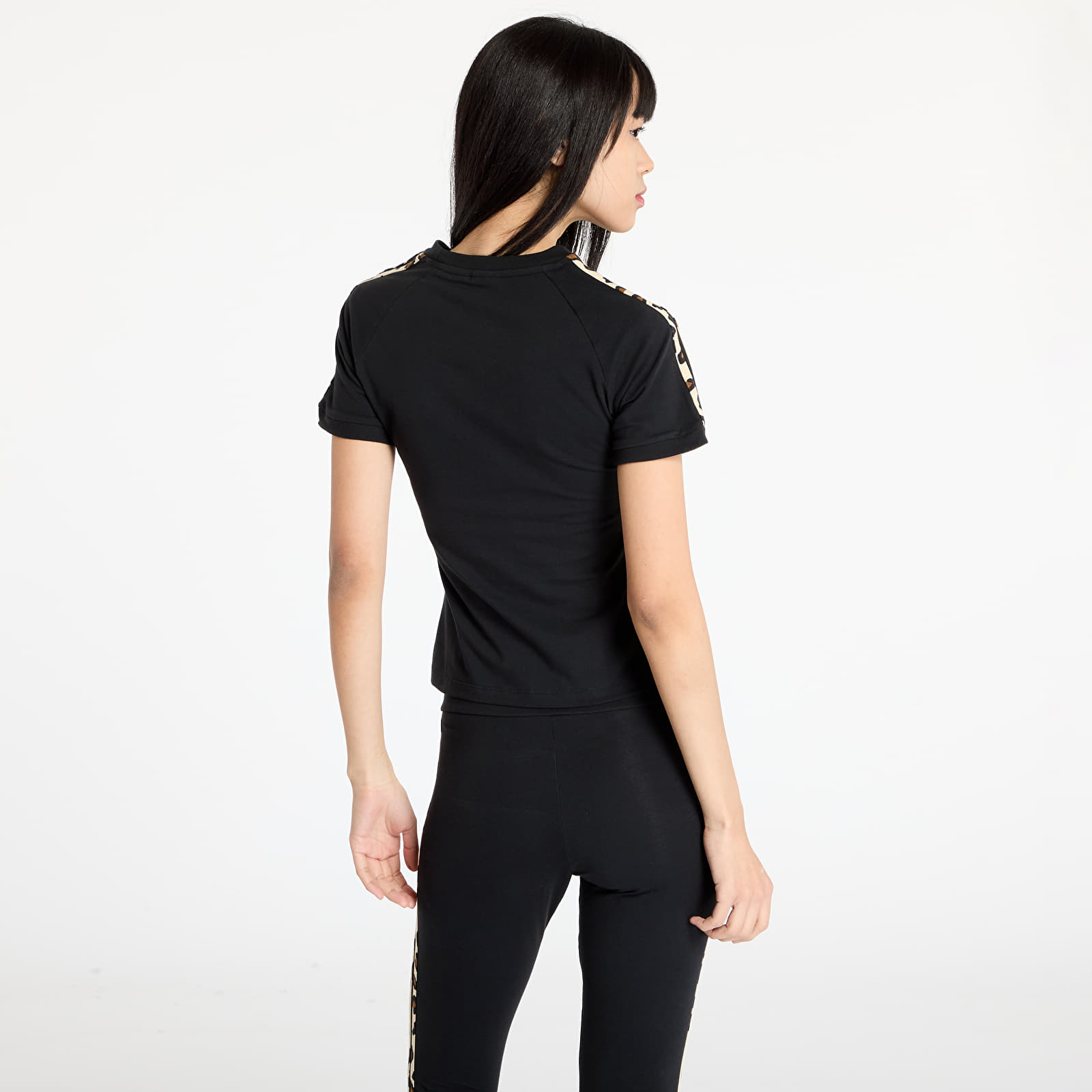 Women's T-shirts adidas Leopard 3-Stripes T-Shirt Black