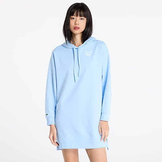 Jurk LACOSTE Oversized Fleece Sweatshirt Dress Blue