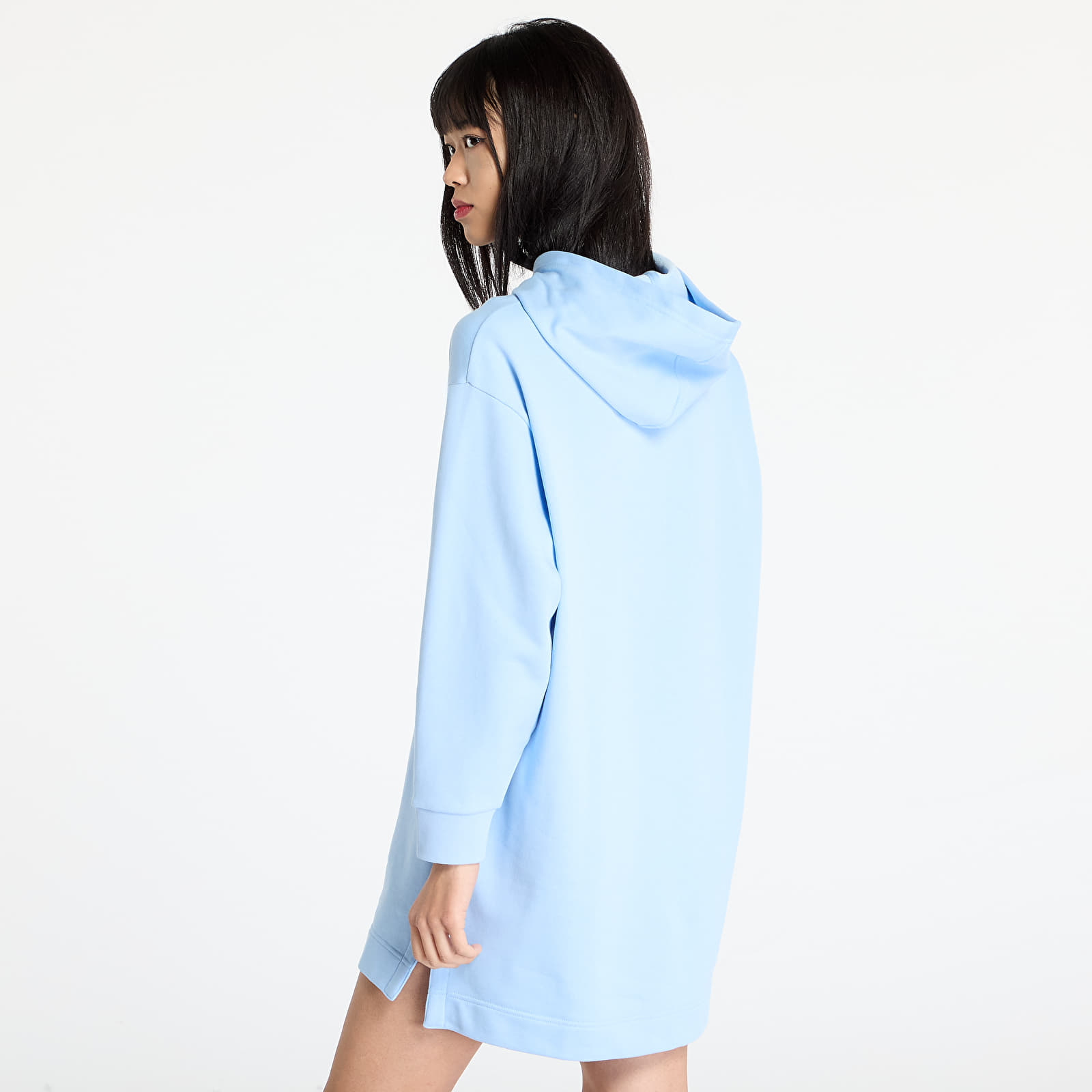 Obleke LACOSTE Oversized Fleece Sweatshirt Dress Blue