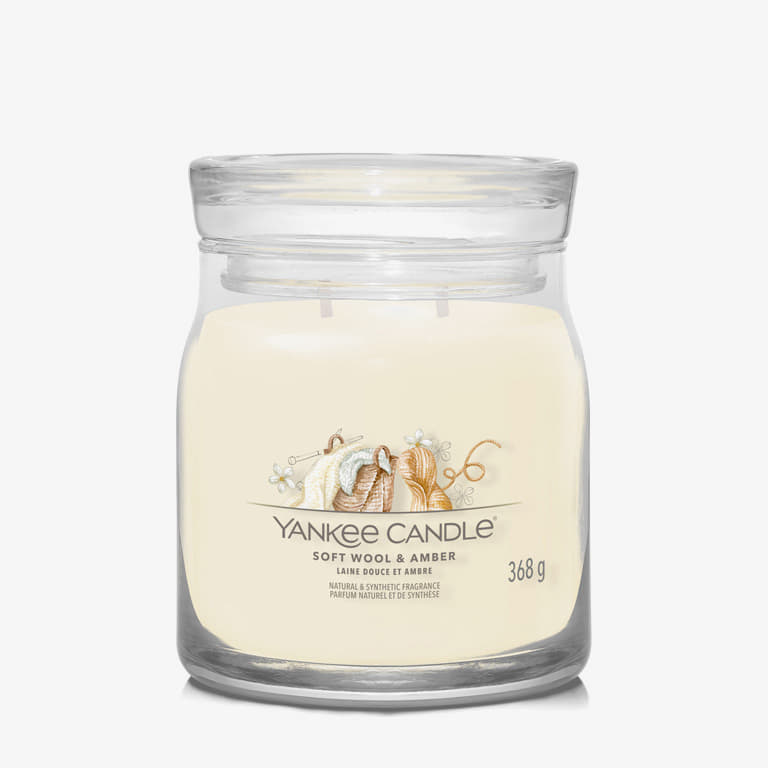 Άλλα αξεσουάρ Yankee Candle Signature Medium Jar 2 Wicks - Soft Wool & Amber
