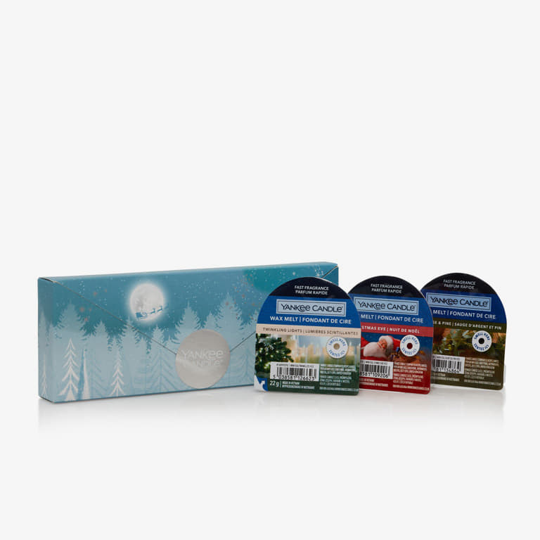 Drugi dodatki Yankee Candle Wax 3-Pack Christmas Gift Set - Twinkling Lights, Christmas Eve and Silver Sage & Pine