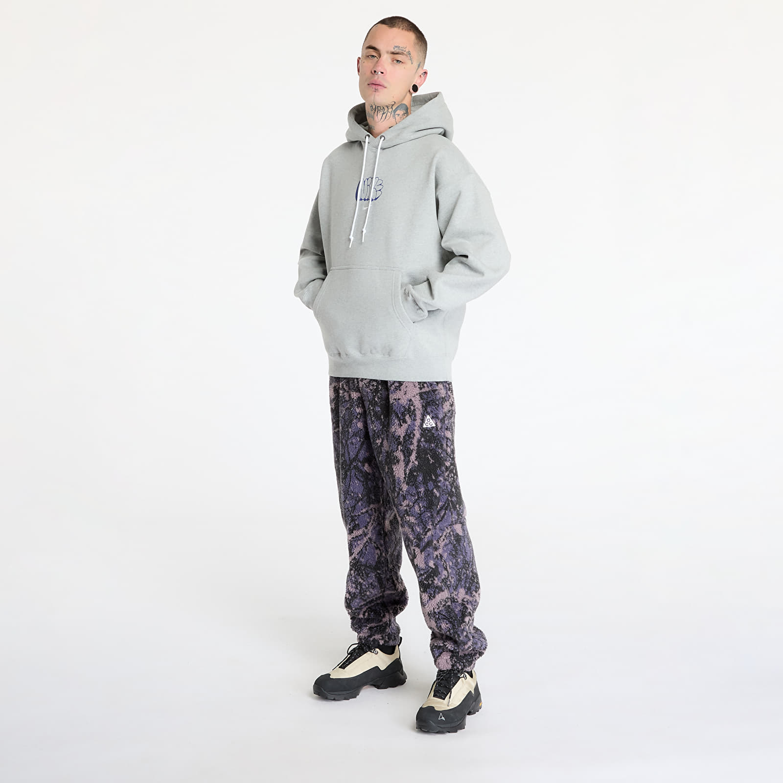 Pánske mikiny Nike Solo Swoosh Men's Fleece Hoodie Dk Grey Heather/ Sail