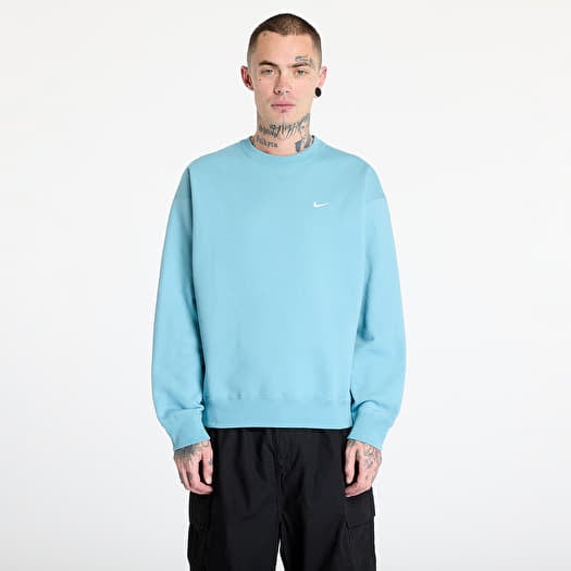 Nike Solo Swoosh Men's Fleece Crew Denim Turquoise/ White